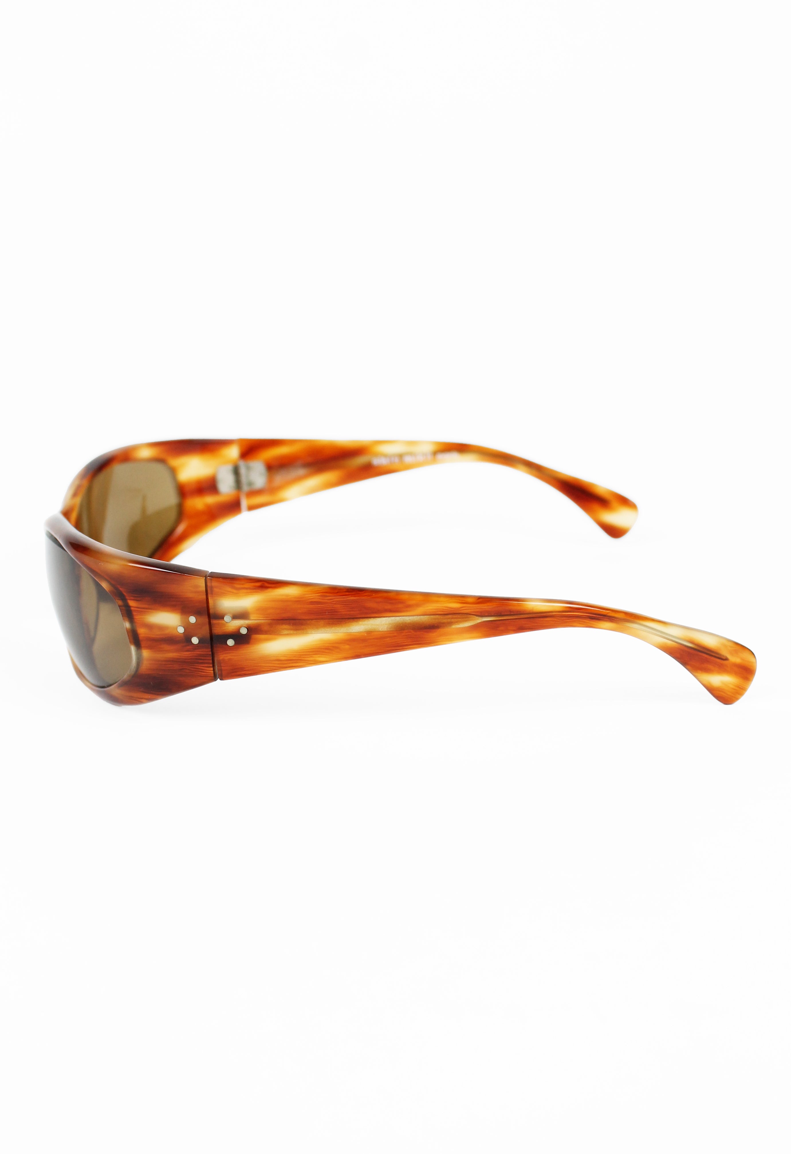 ALAIN MIKLI WOOD EFFECT WRAPAROUND SUNGLASSES