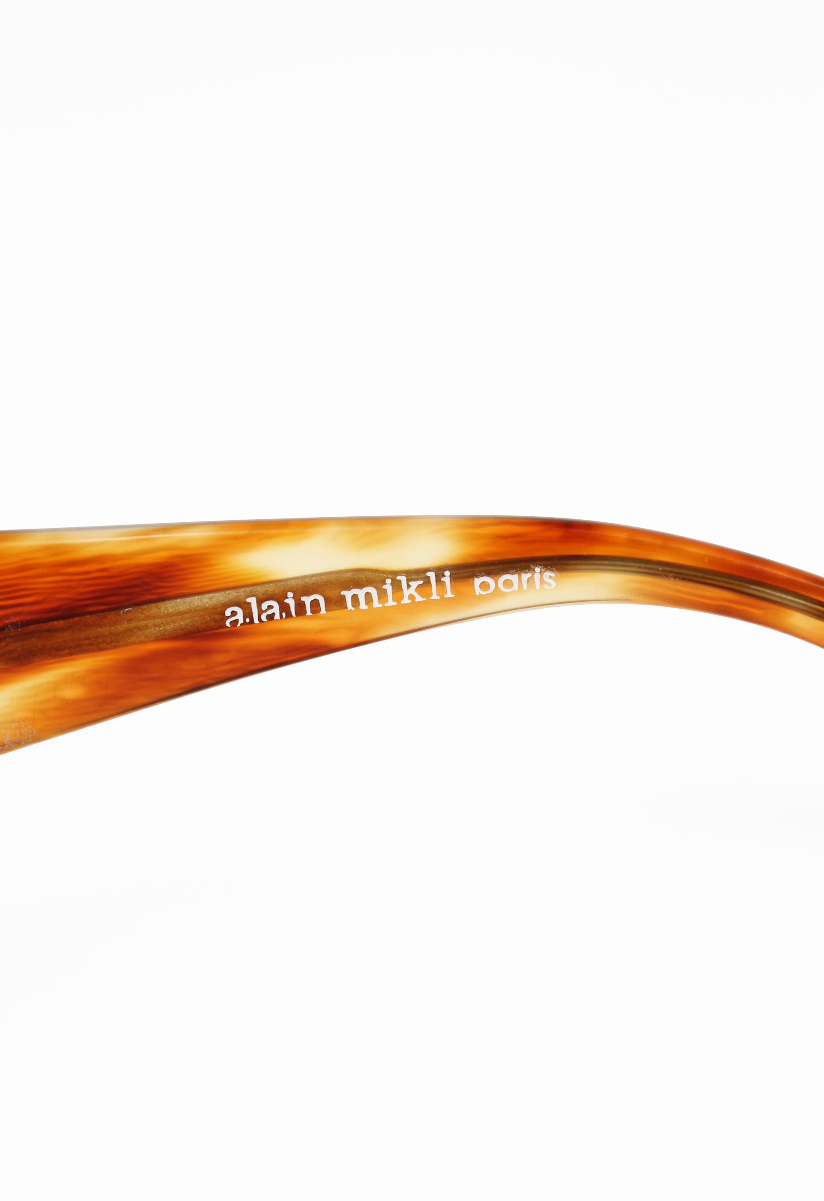 ALAIN MIKLI WOOD EFFECT WRAPAROUND SUNGLASSES