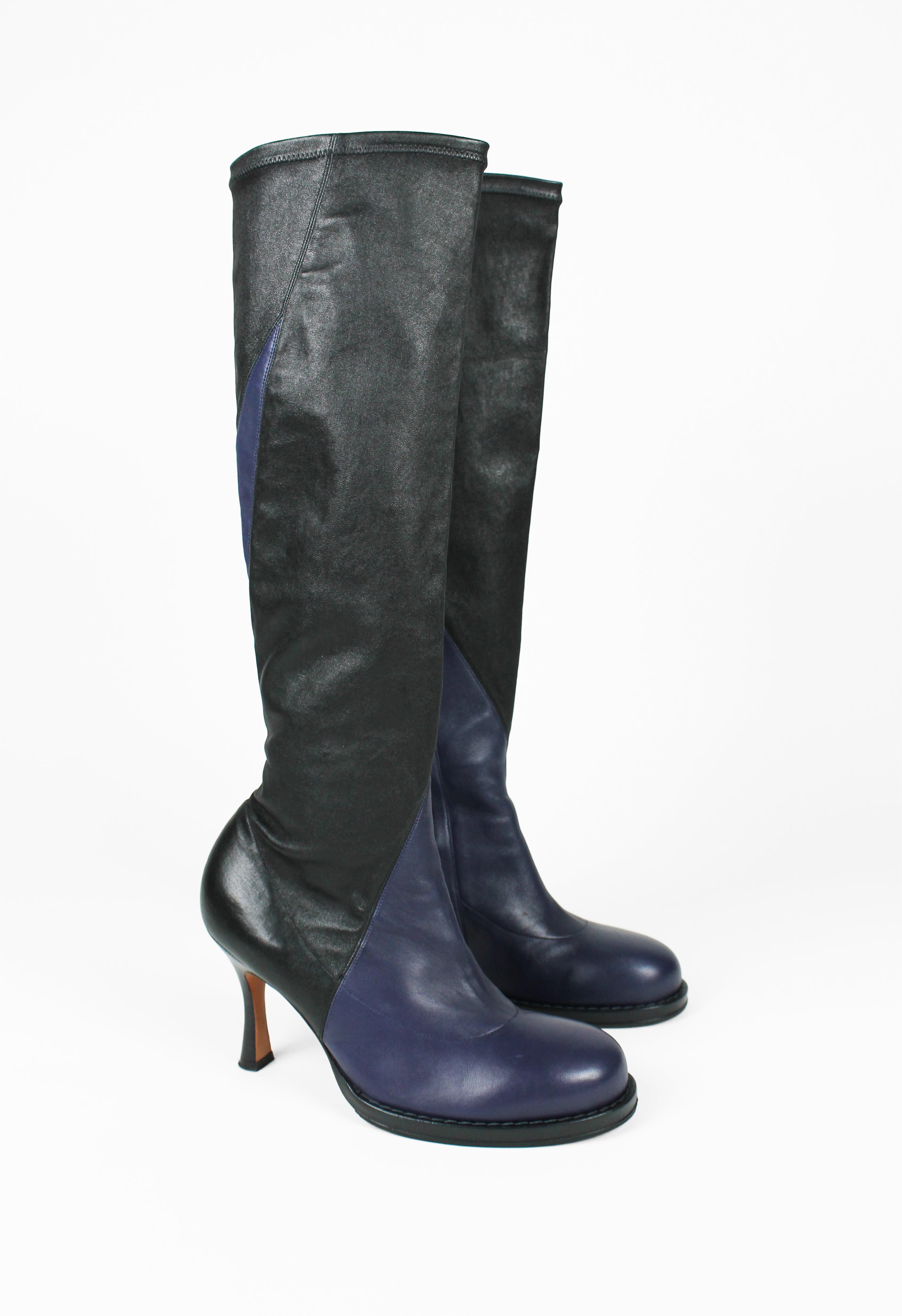 CÉLINE FW 2017 TALL LEATHER BI-COLOUR BOOTS – THE 543