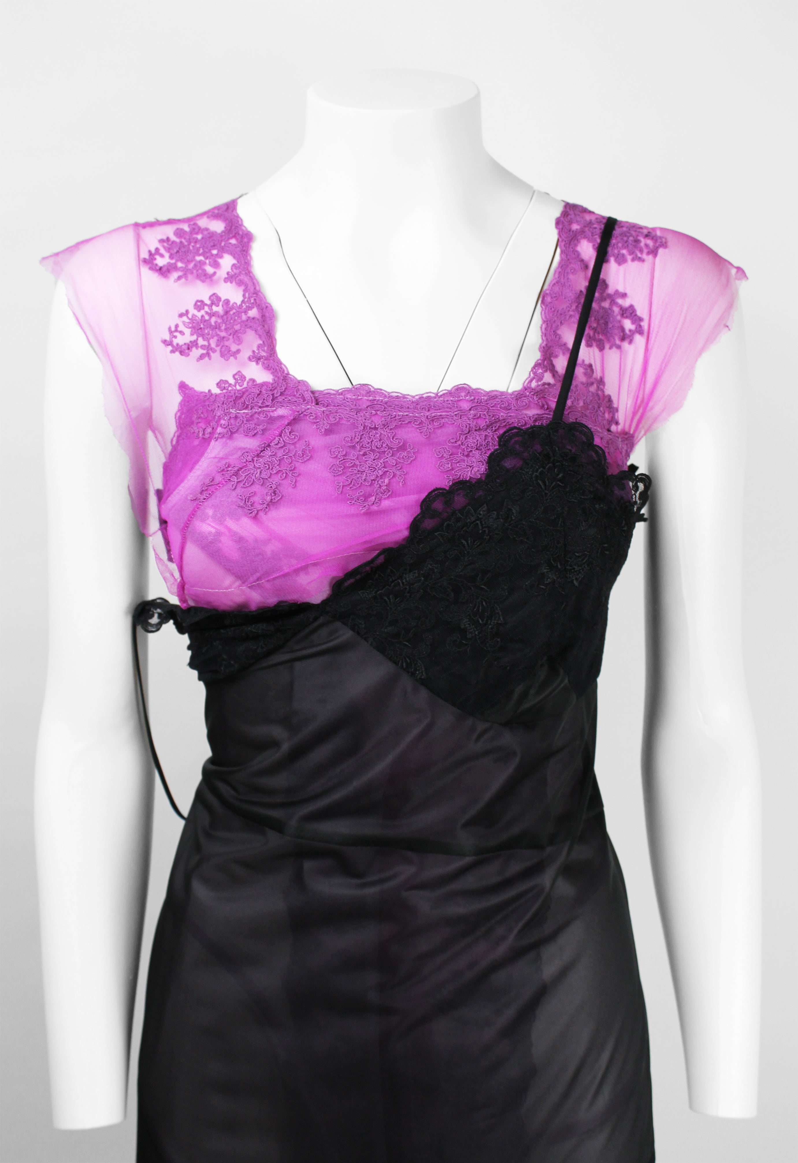 COMME DES GARCONS FW 2001 SHEER LAYERED LACE SLIP DRESS