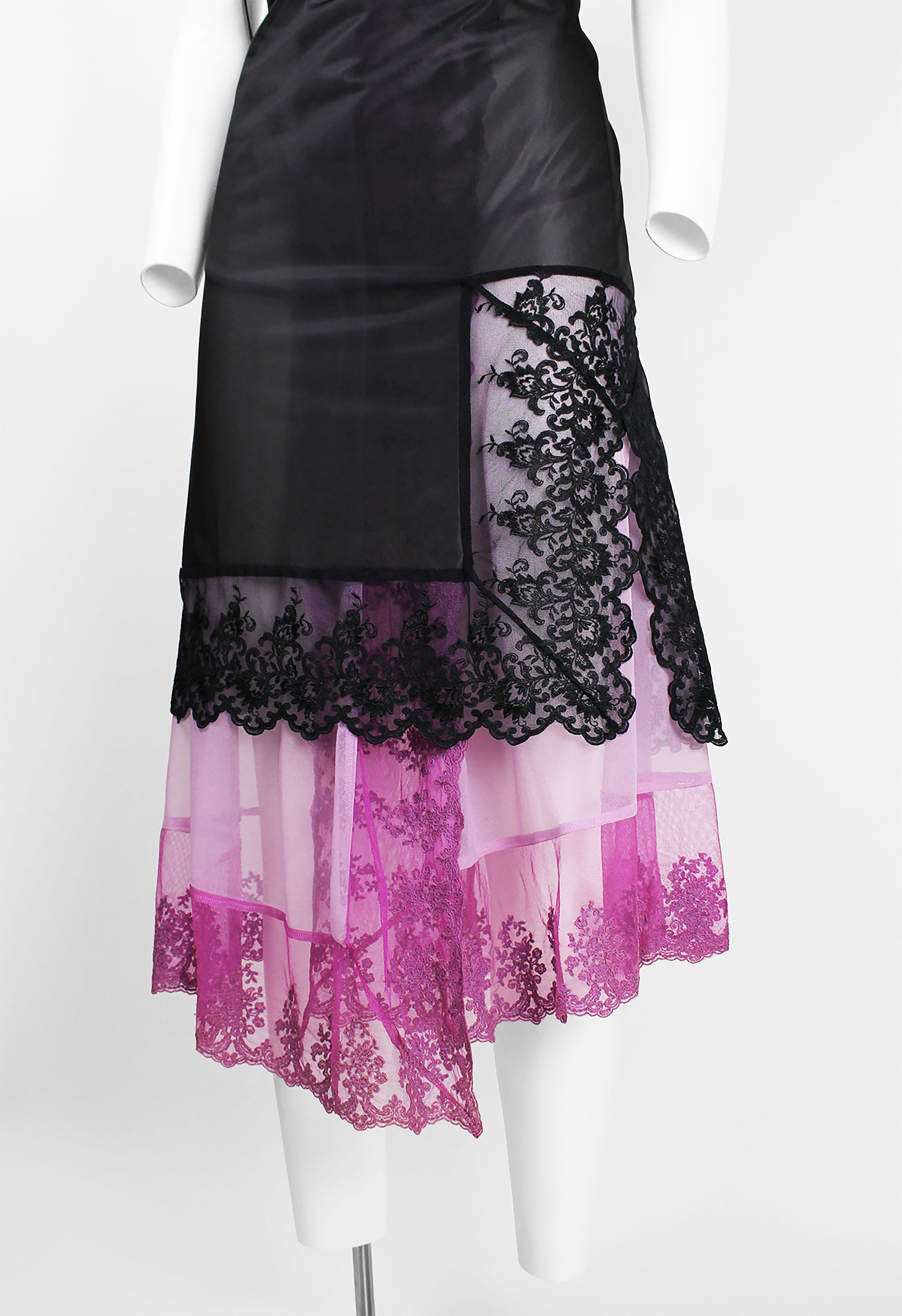 COMME DES GARCONS FW 2001 SHEER LAYERED LACE SLIP DRESS