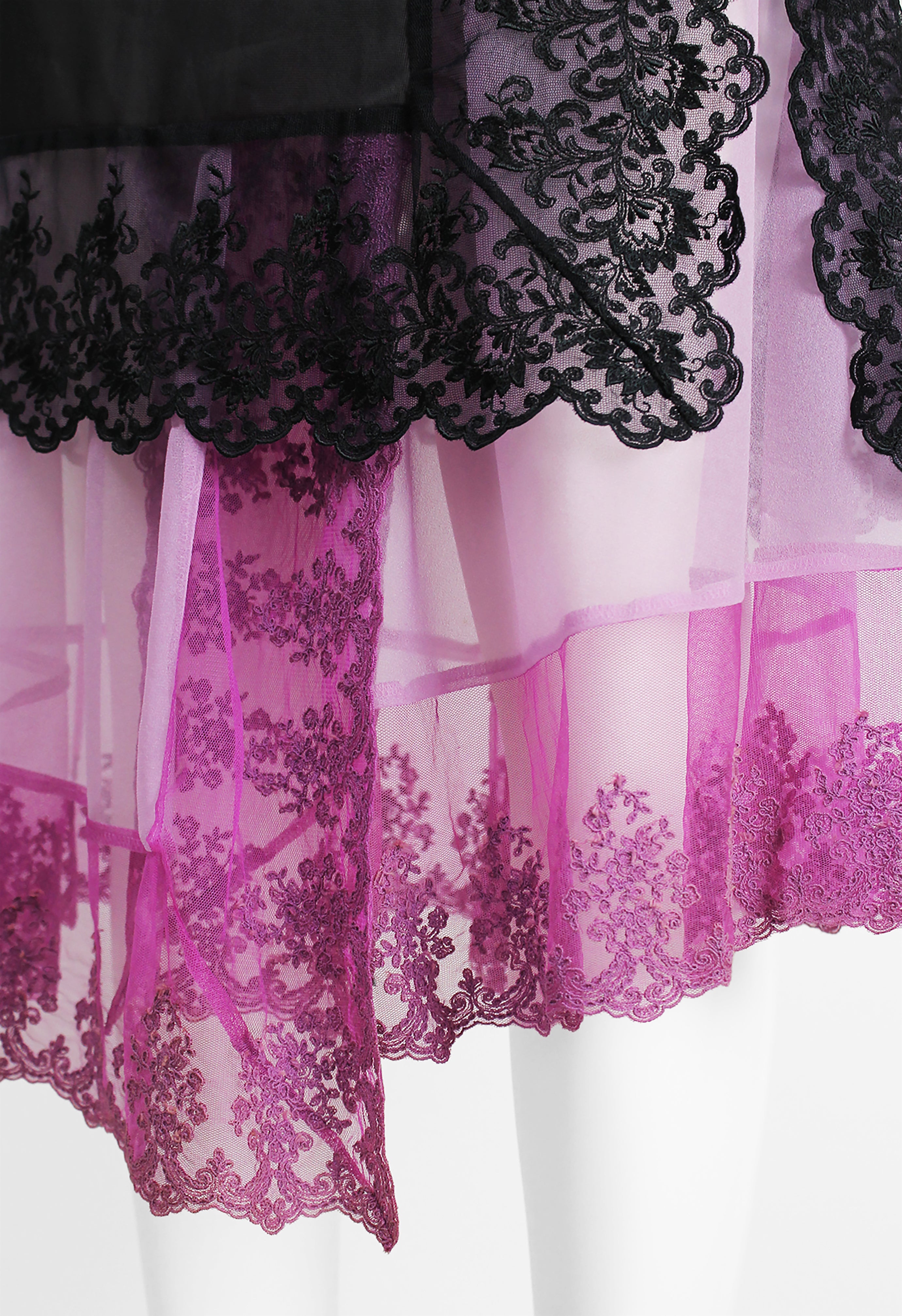 COMME DES GARCONS FW 2001 SHEER LAYERED LACE SLIP DRESS