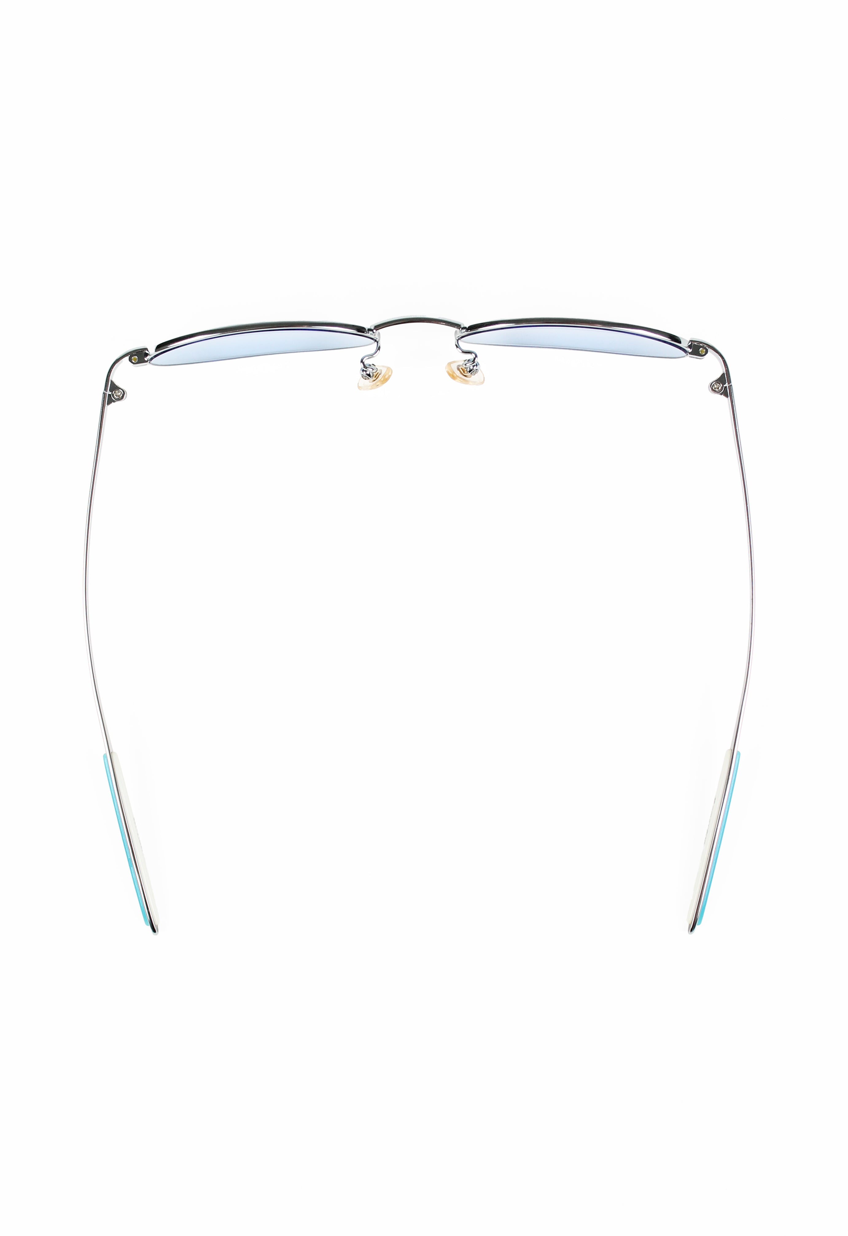 COURRÈGES 2000'S SILVER AND BLUE OVAL SUNGLASSES