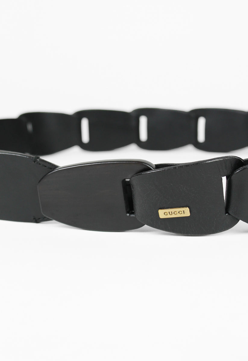 GUCCI TOM FORD SS 1997 BLACK LEATHER CHAIN BELT – THE 543