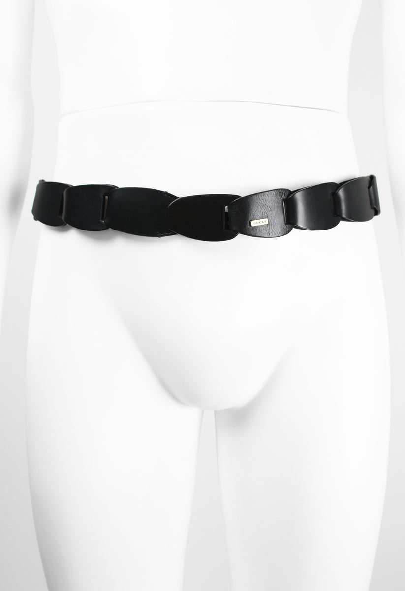 小物 1997ss gucci by TOMFORD leather belt GUCCI TOM FORD SS 1997 BROWN LEATHER CHAIN BELT – THE 543