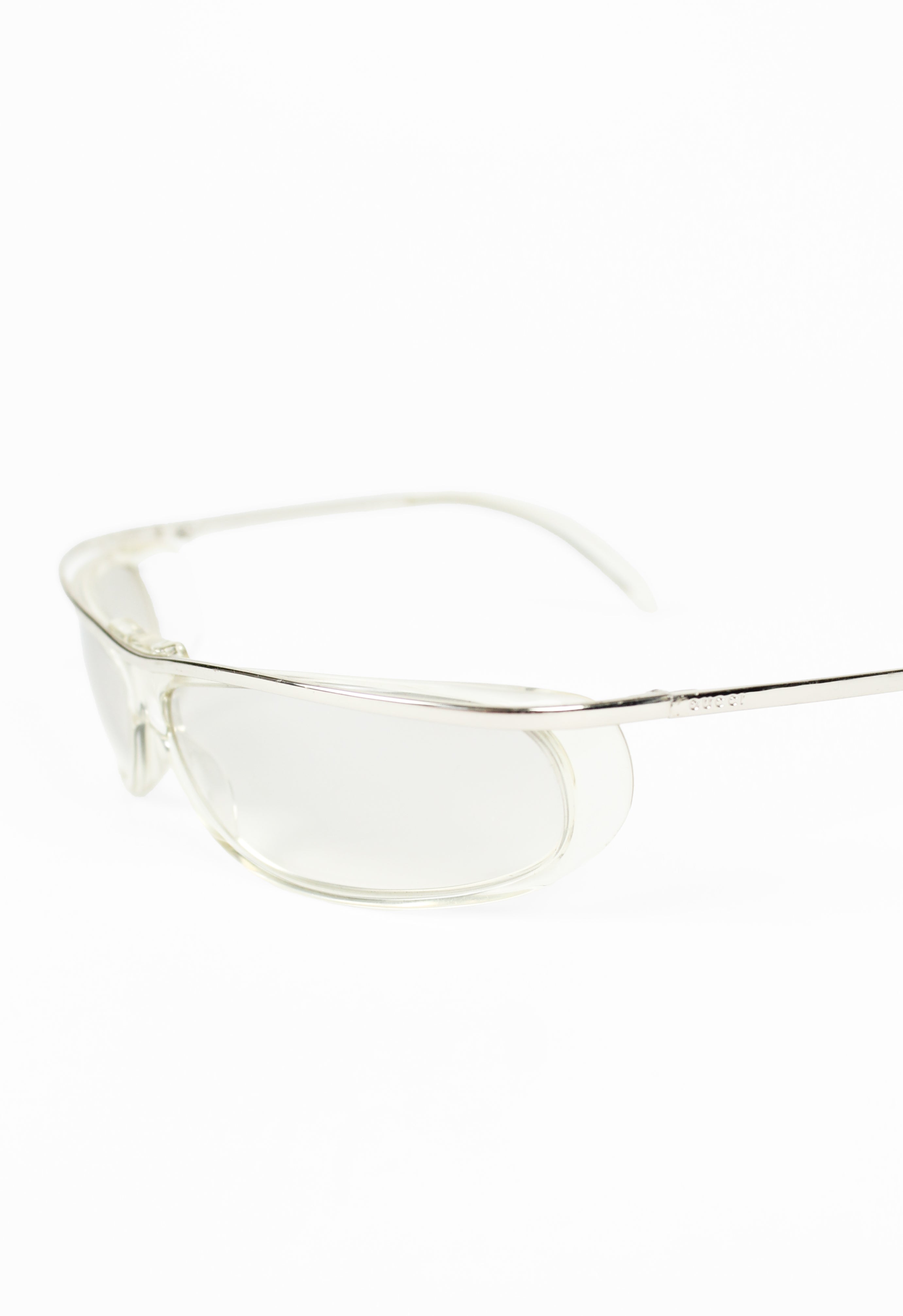 GUCCI TOM FORD CLEAR SUSPENDED WRAPAROUND SUNGLASSES