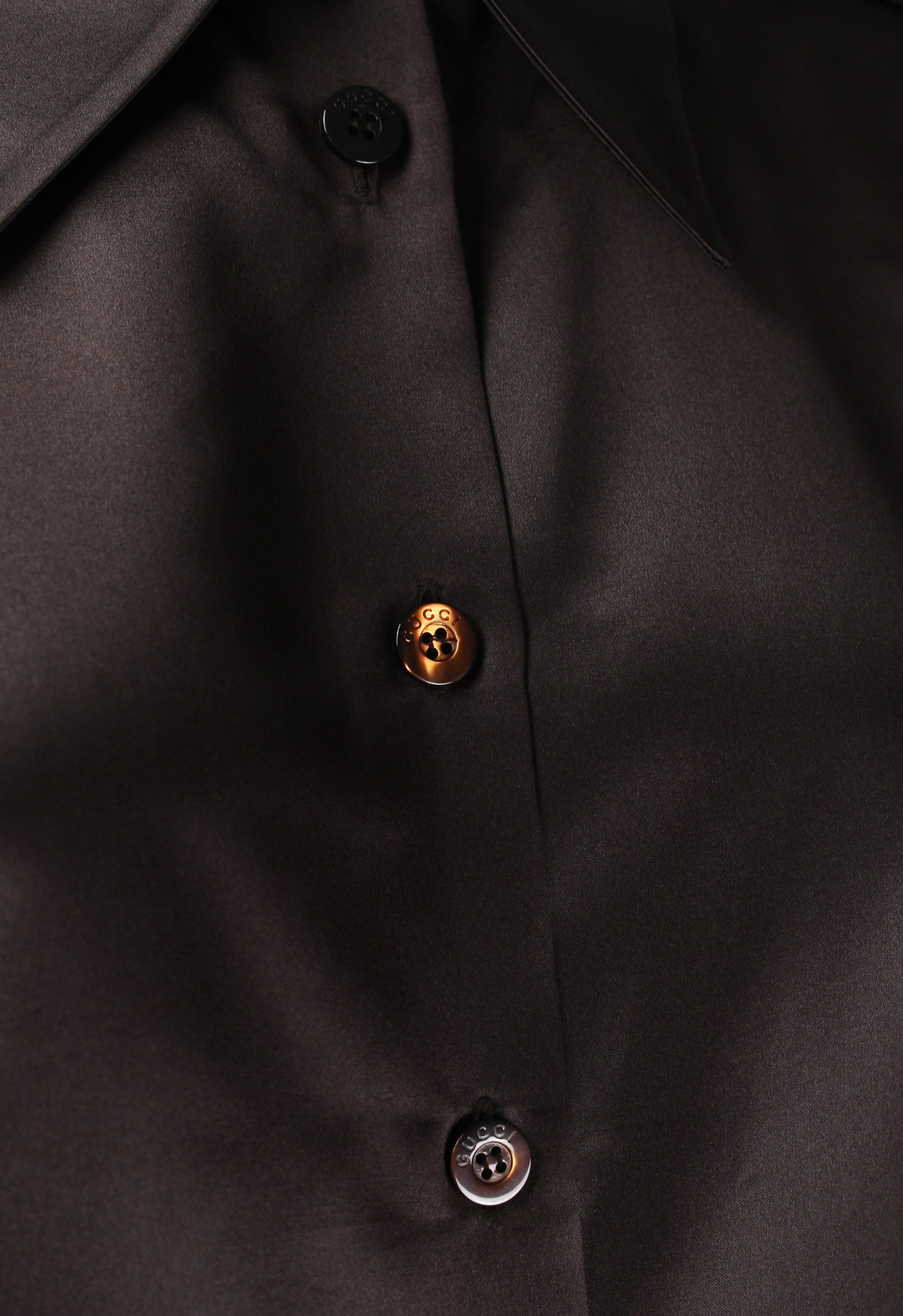 GUCCI TOM FORD FW 1996 BROWN SILK MILITARY SHIRT