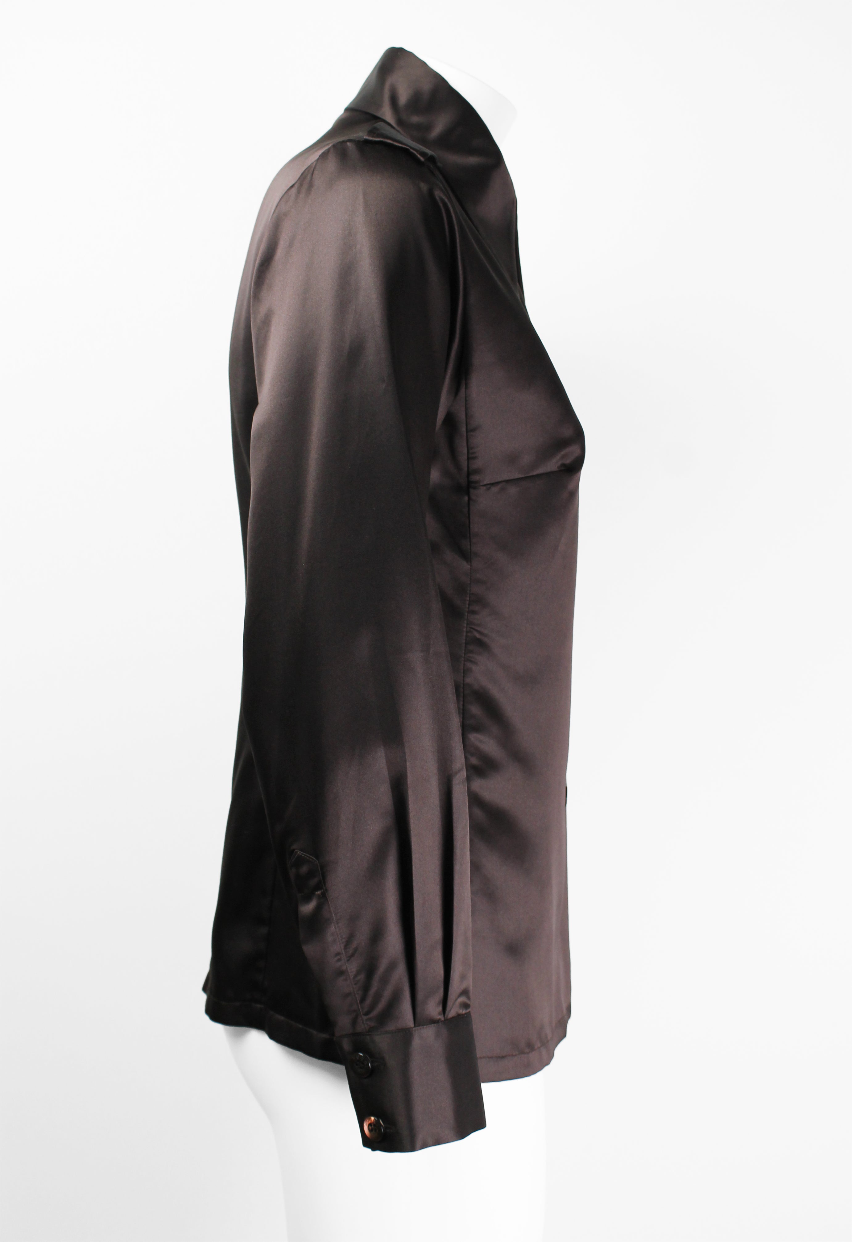 GUCCI TOM FORD FW 1996 BROWN SILK MILITARY SHIRT