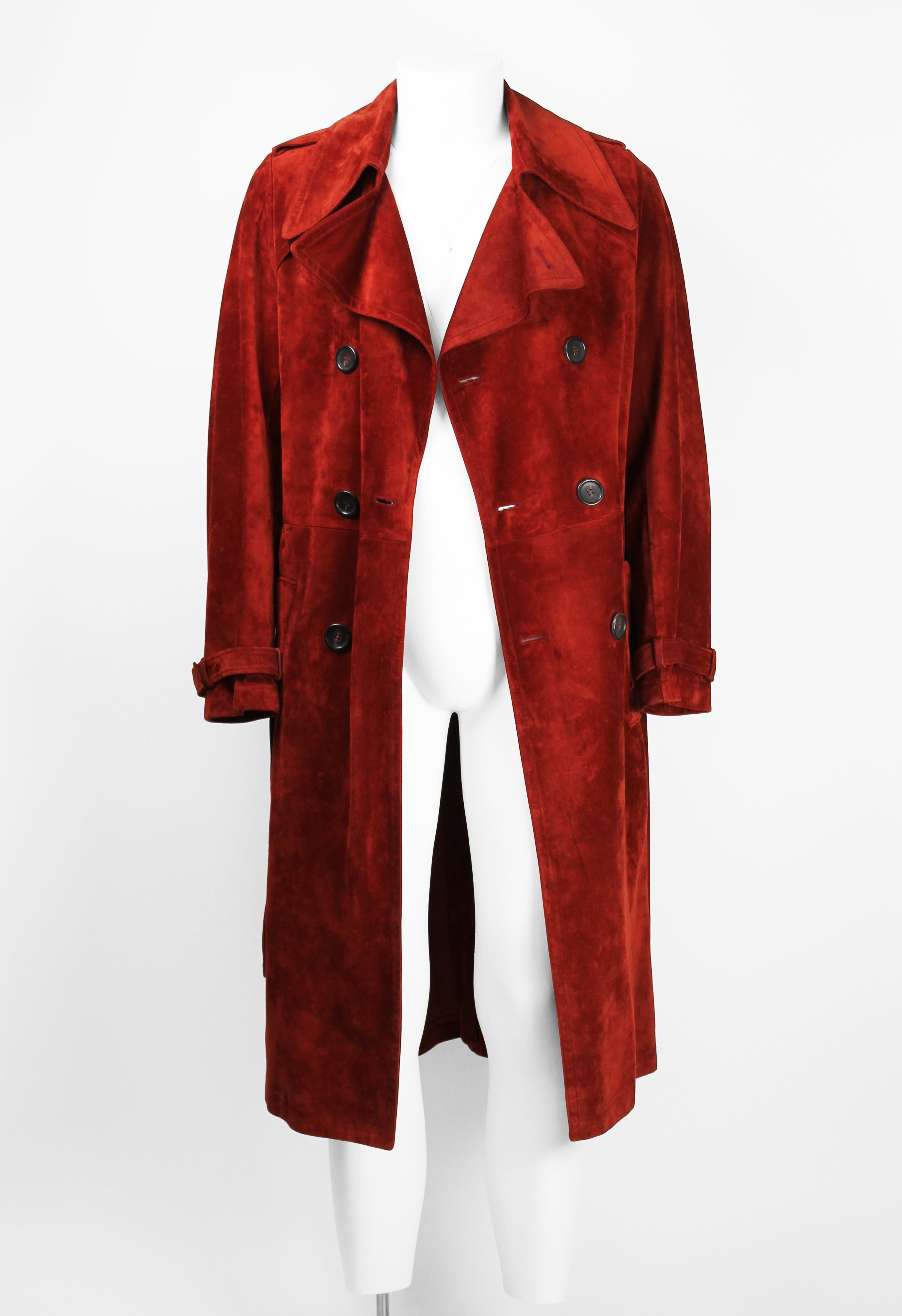 GUCCI TOM FORD FW 2003 RED SUEDE COAT