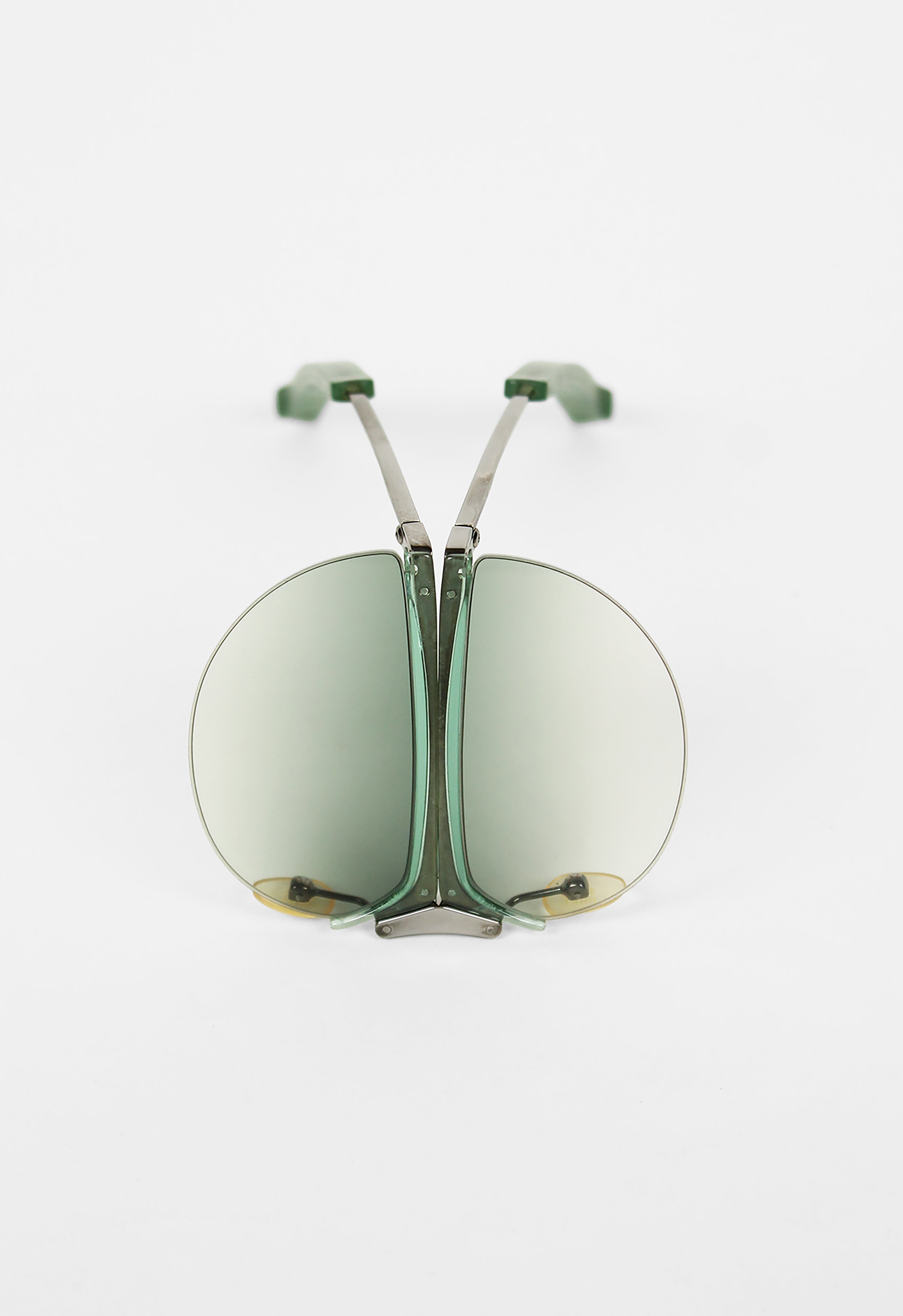 ISSEY MIYAKE X ALAIN MIKLI 2000 FOLDABLE TITANIUM SUNGLASSES WITH DISK CASE