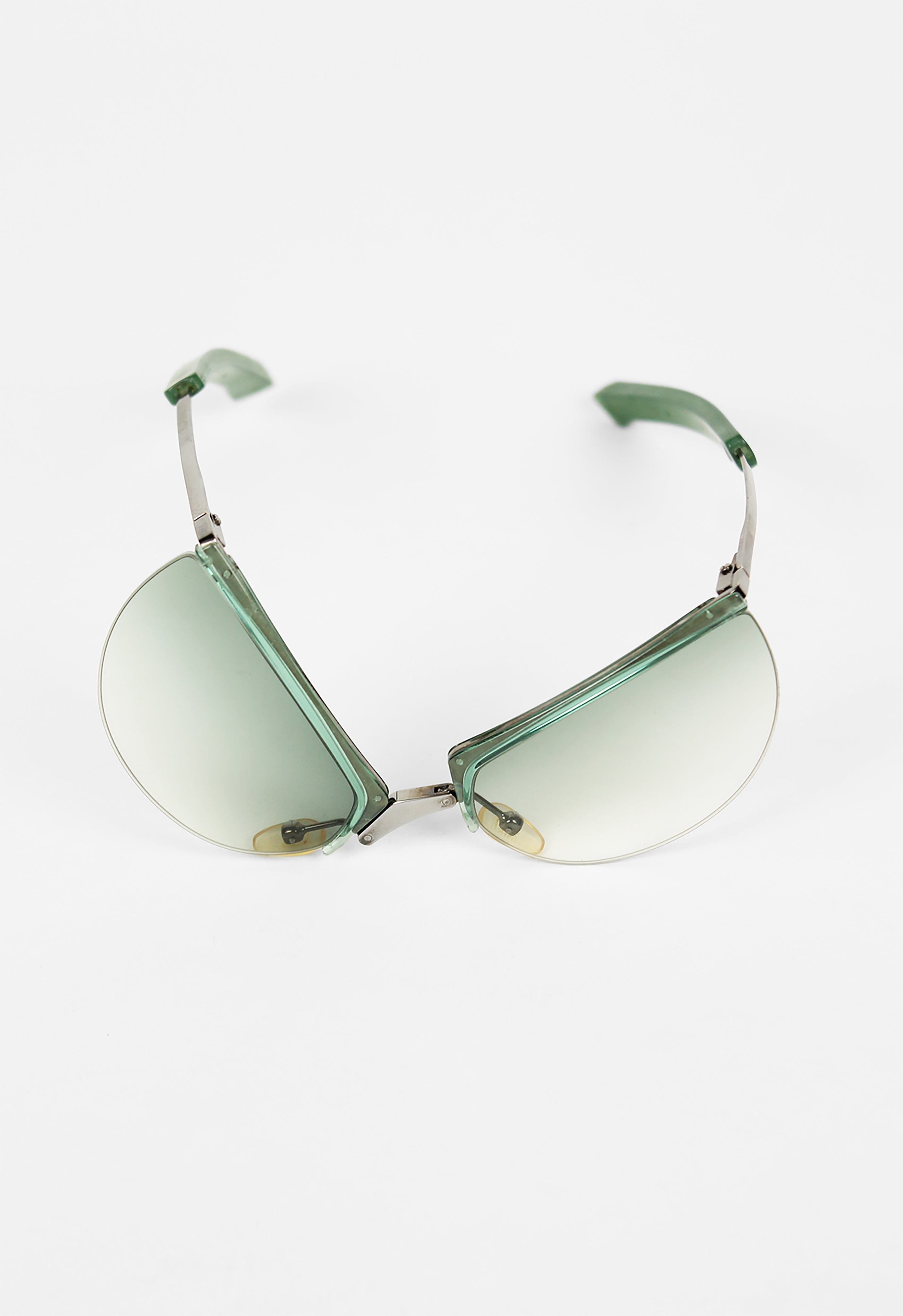 ISSEY MIYAKE X ALAIN MIKLI 2000 FOLDABLE TITANIUM SUNGLASSES WITH DISK CASE