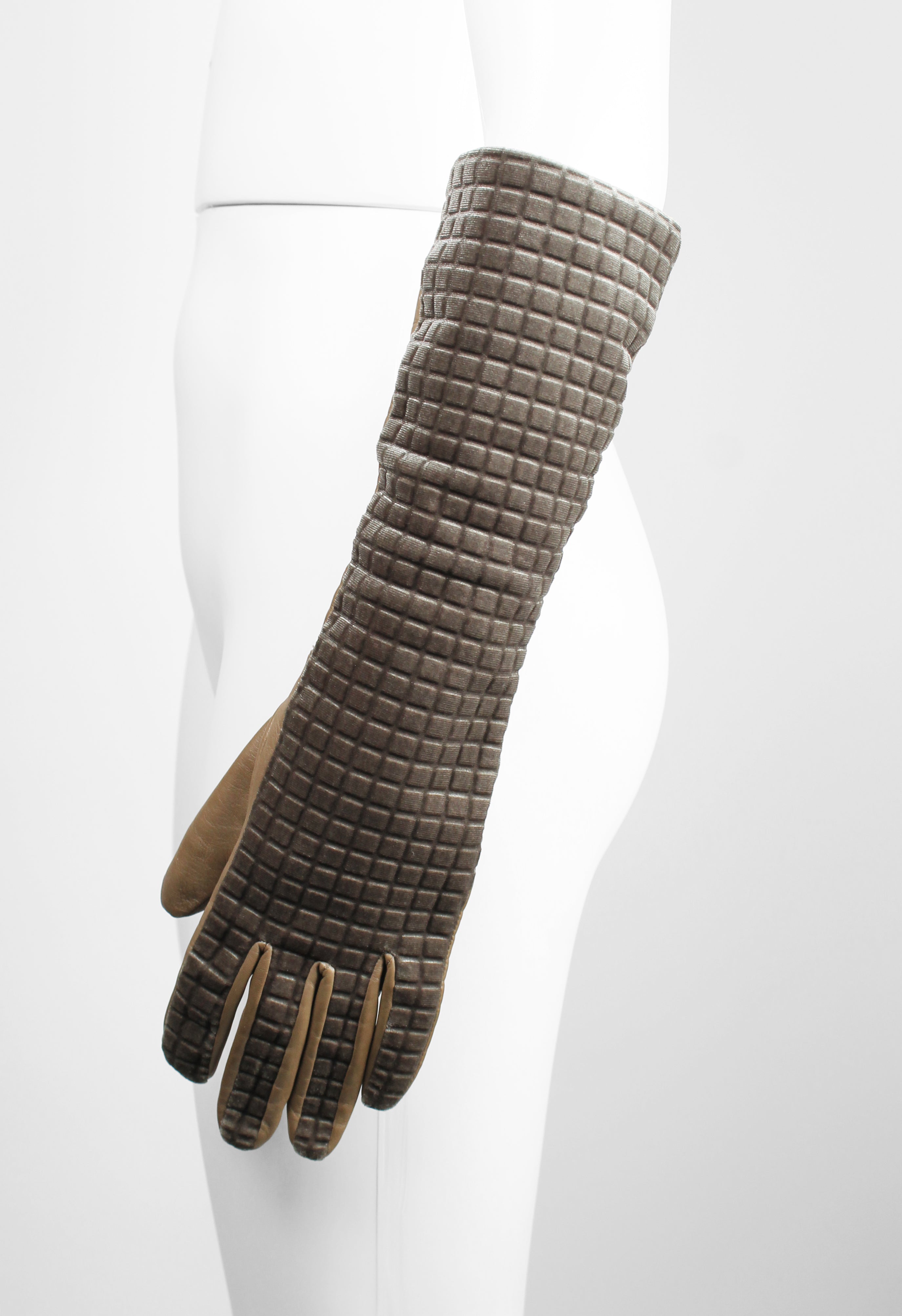 ISSEY MIYAKE FW 1999 LEATHER AND VELOUR GLOVES