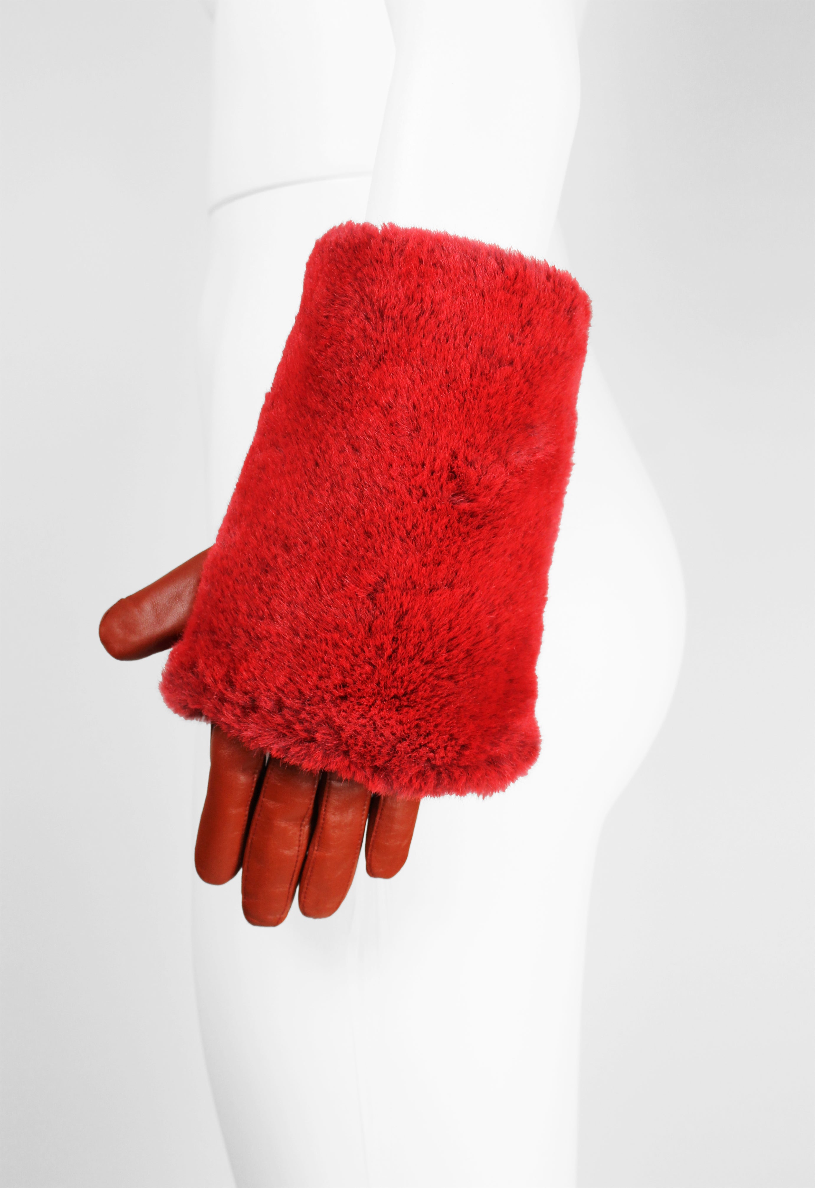 ISSEY MIYAKE FW 2003 LEATHER AND FUR GLOVES