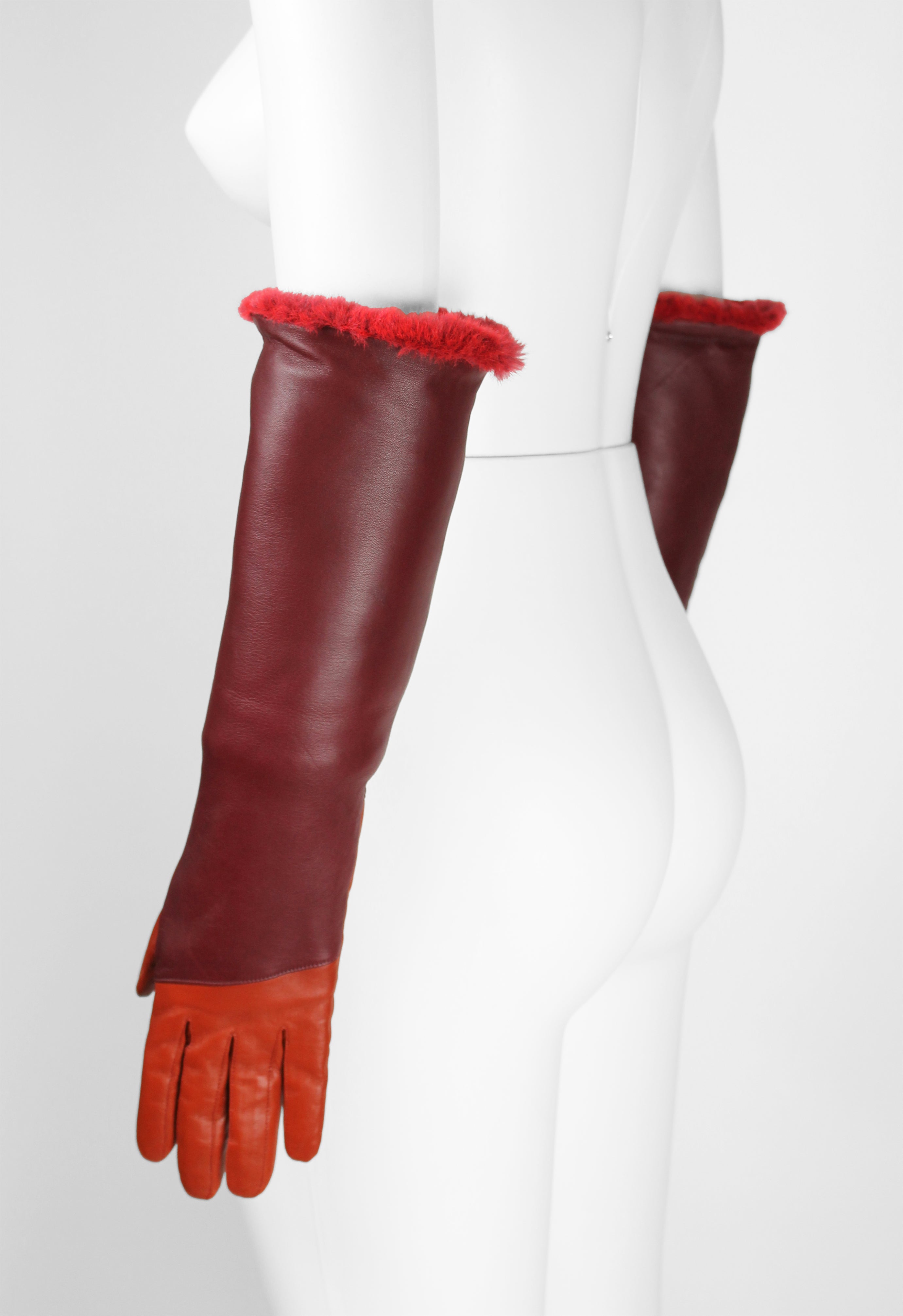 ISSEY MIYAKE FW 2003 LEATHER AND FUR GLOVES