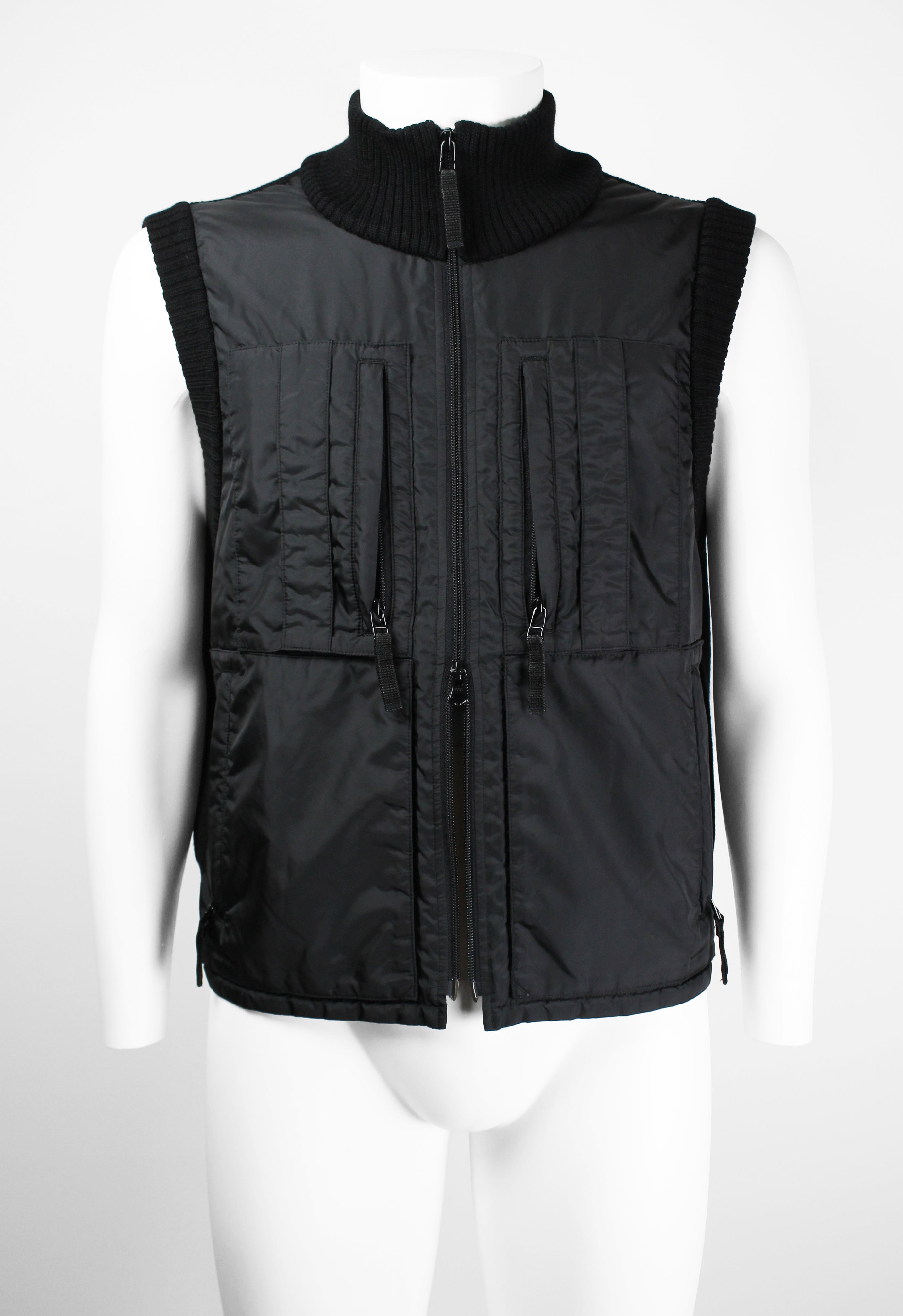 ISSEY MIYAKE MEN FW 2000 NYLON AND WOOL KNIT VEST