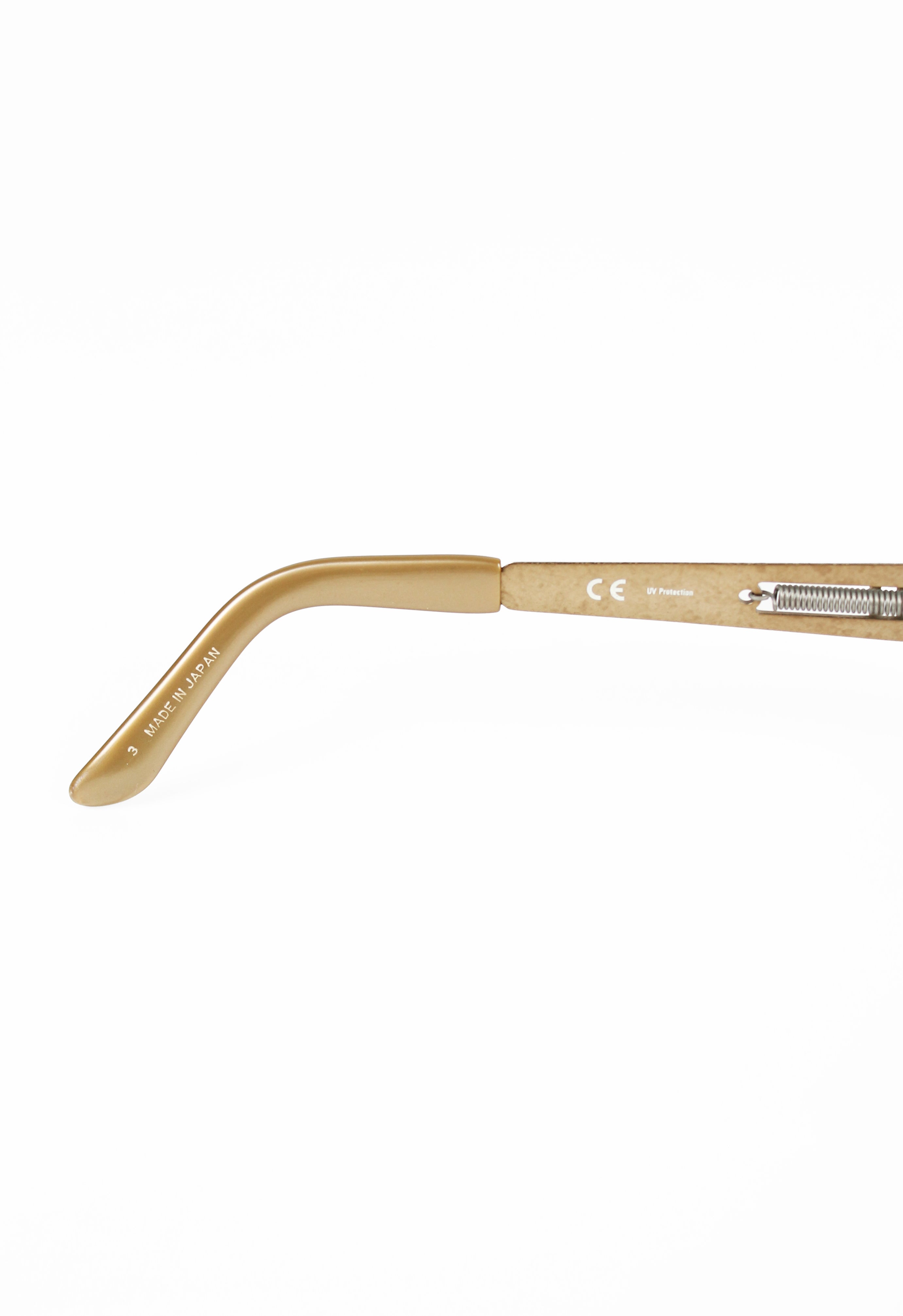 JEAN PAUL GAULTIER 1990'S GOLD SPRING AND HOOP PIERCING SUNGLASSES