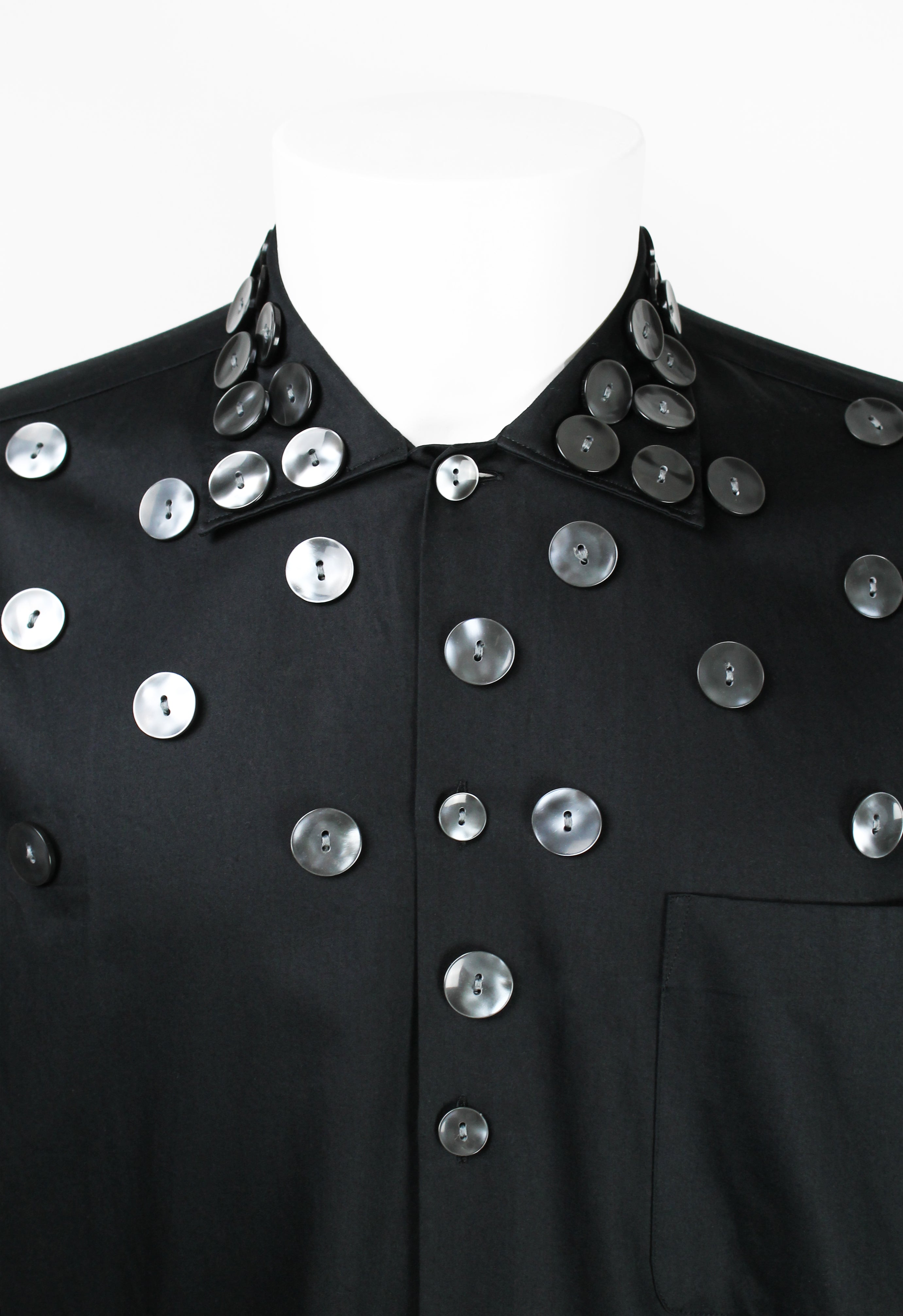 JEAN PAUL GAULTIER HOMME SS 2004 PEARLESCENT MULTI BUTTON SHIRT