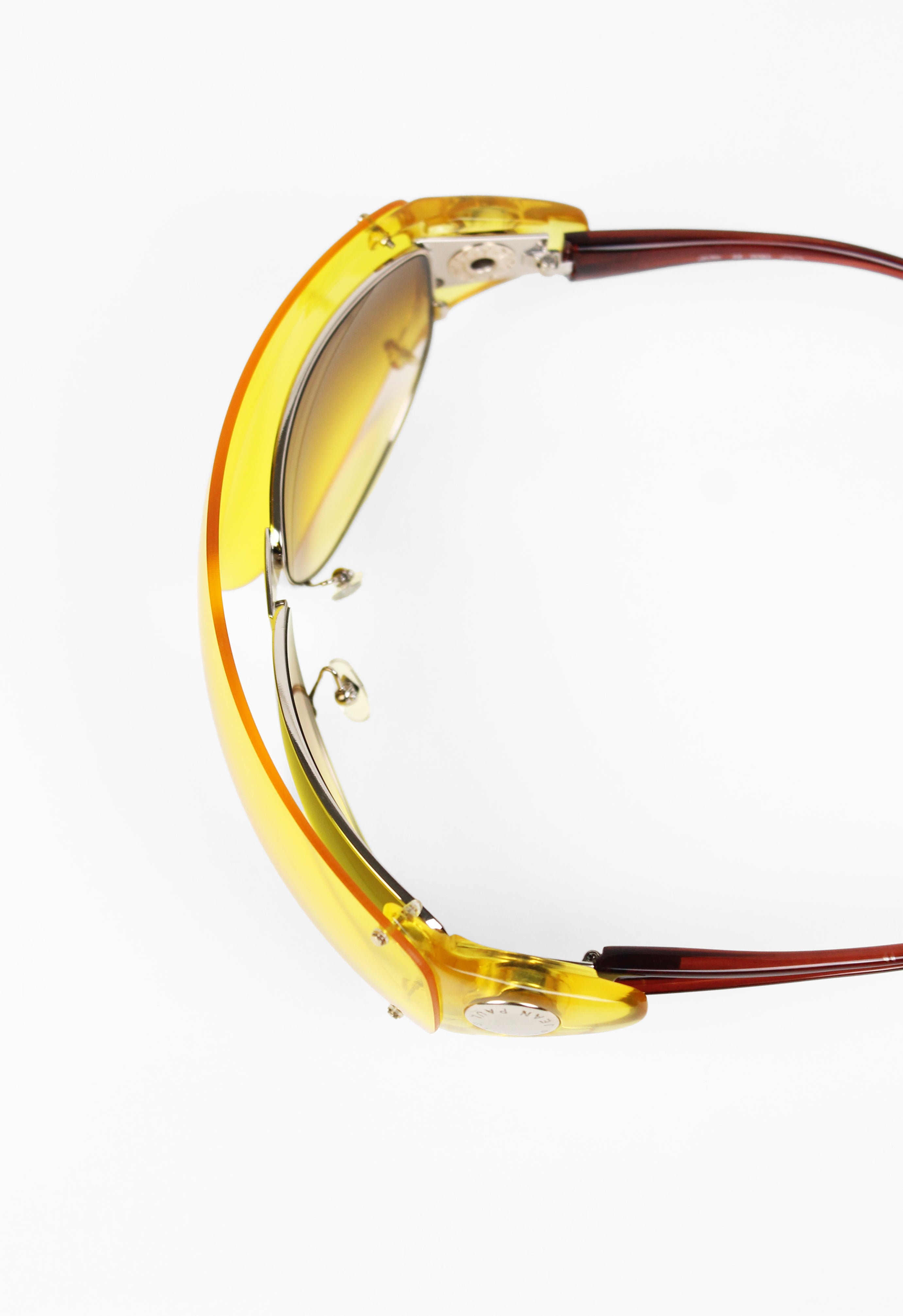 JEAN PAUL GAULTIER SS 2002 YELLOW DETACHABLE SHIELD SUNGLASSES