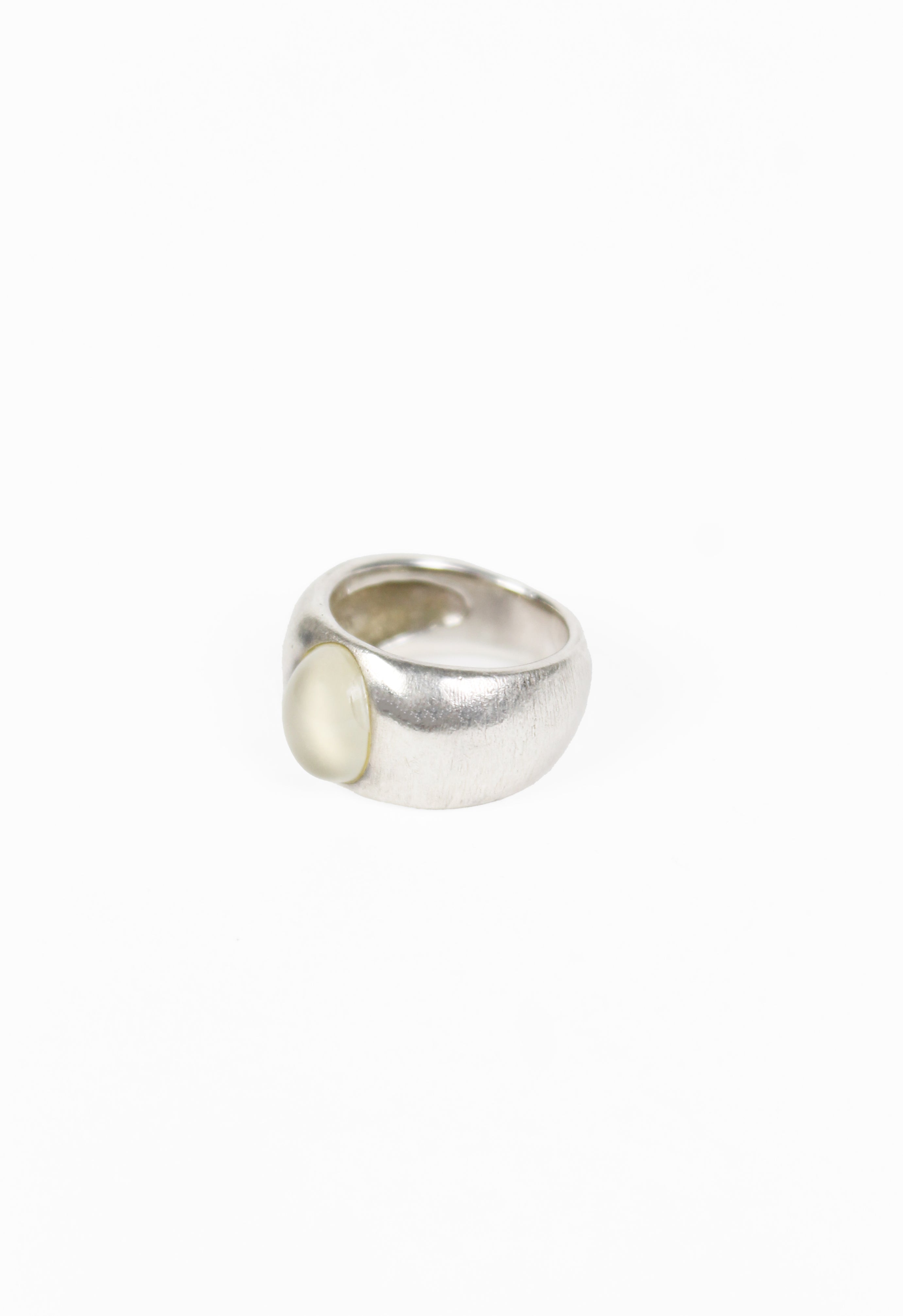 JEAN PAUL GAULTIER SILVER OVAL STONE RING