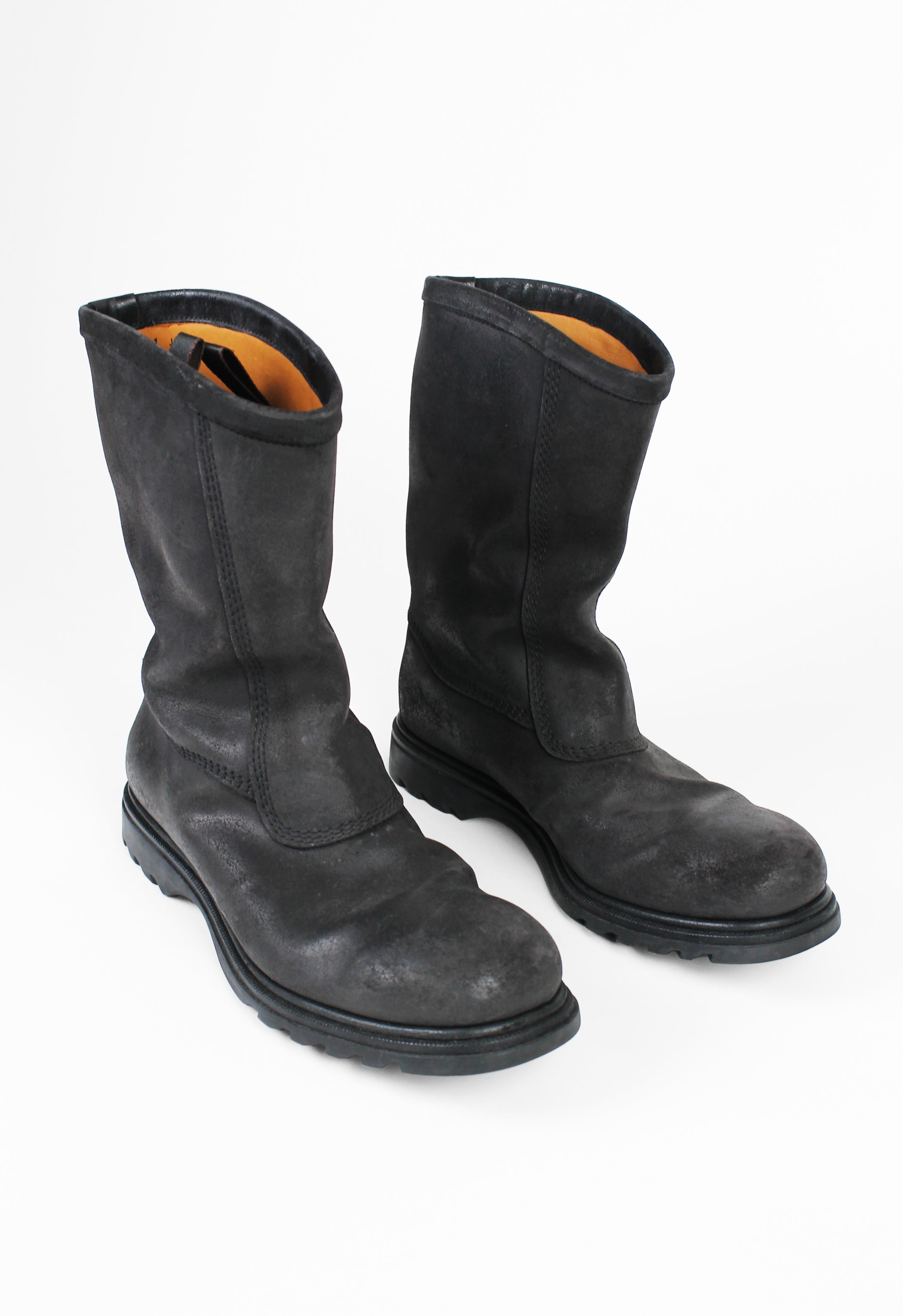 JIL SANDER WAXED BIKER BOOTS