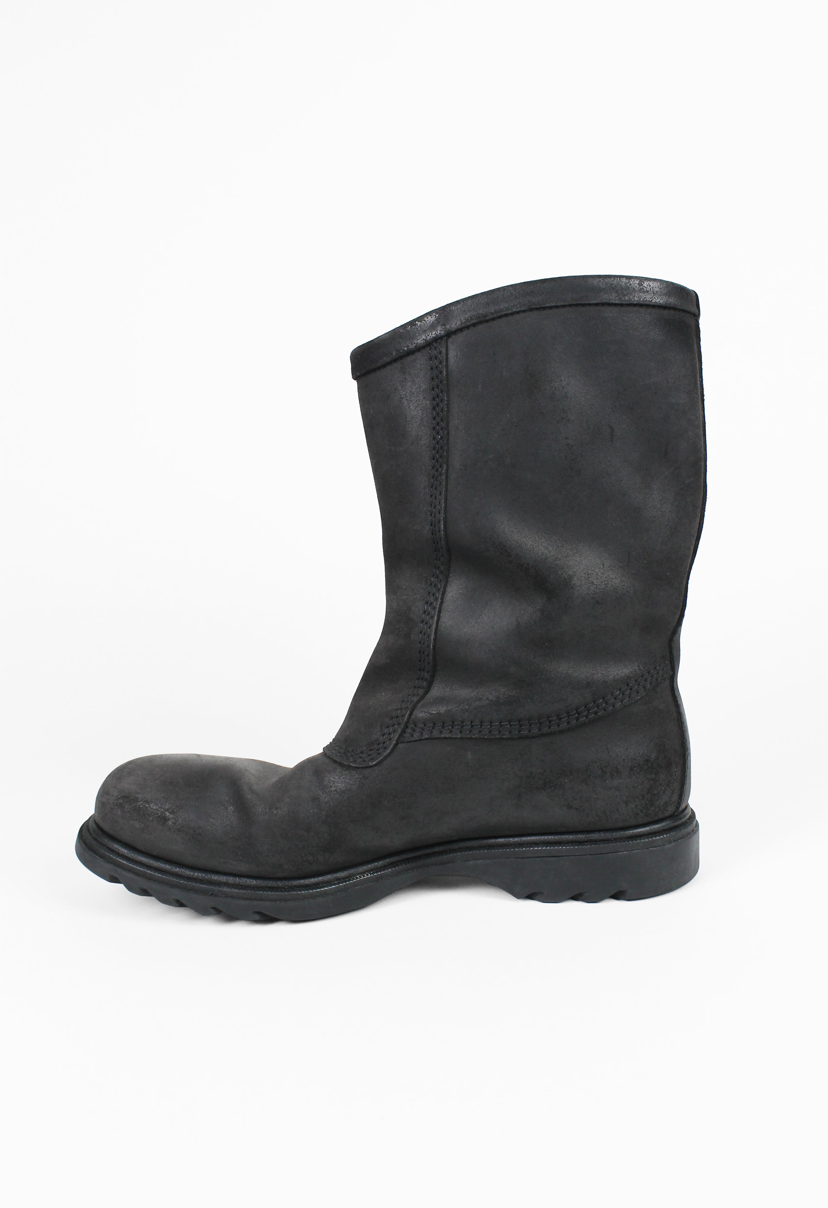 JIL SANDER WAXED BIKER BOOTS