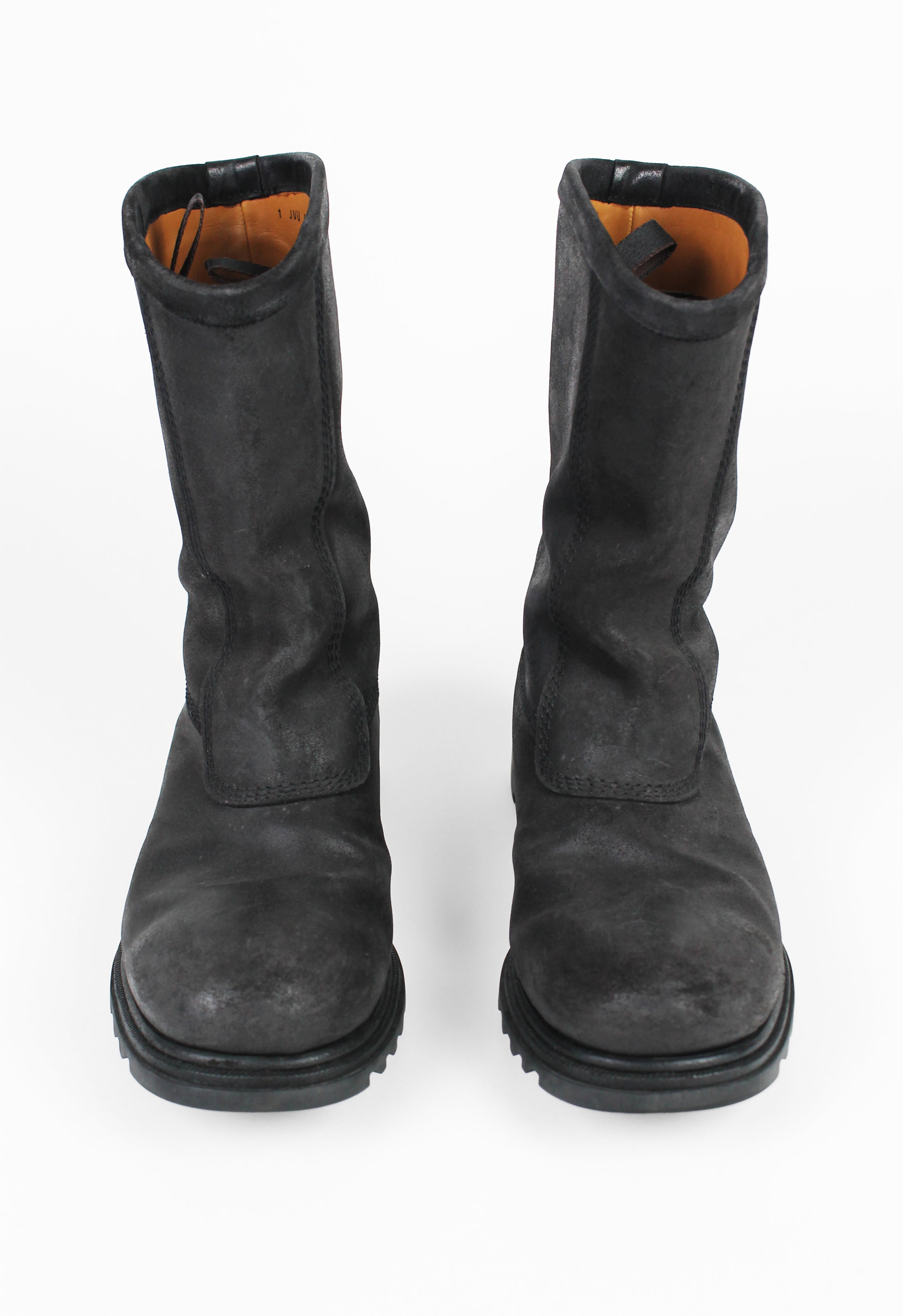 JIL SANDER WAXED BIKER BOOTS