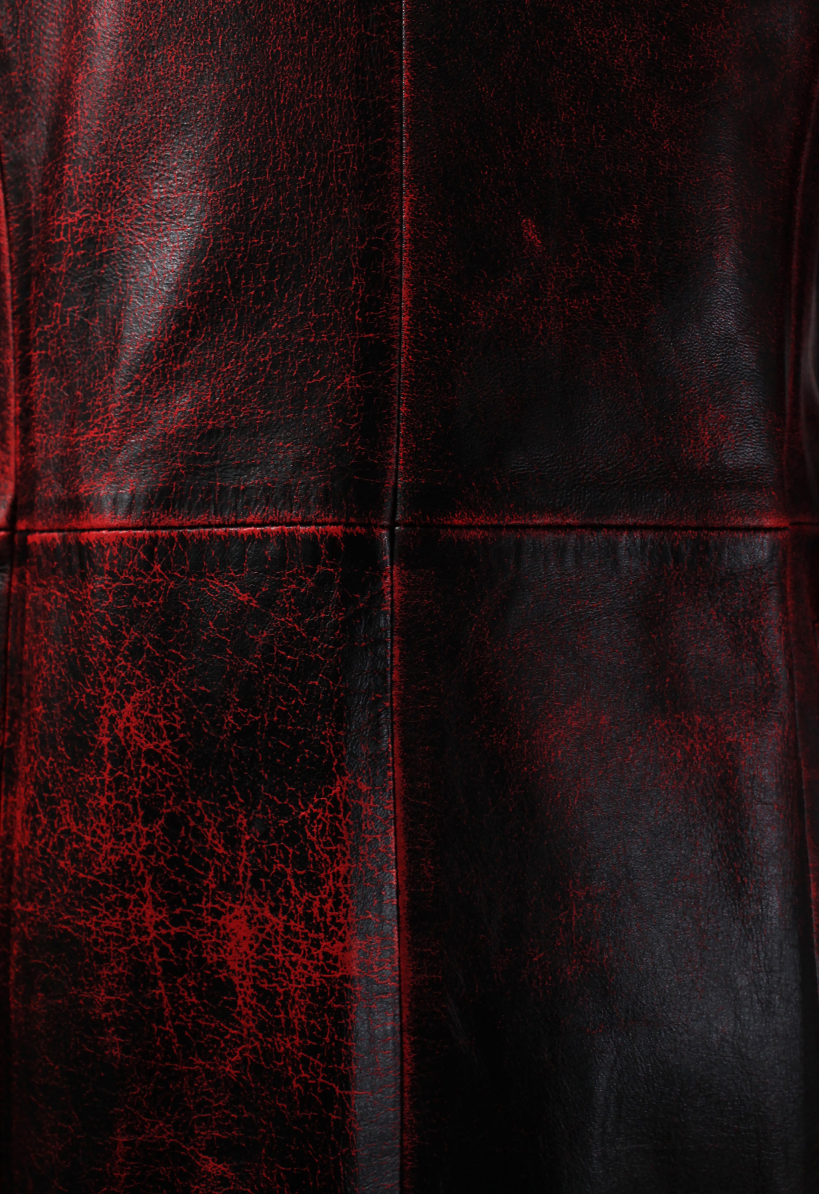 JUNYA WATANABE FW 1996 CRACKED LEATHER COAT