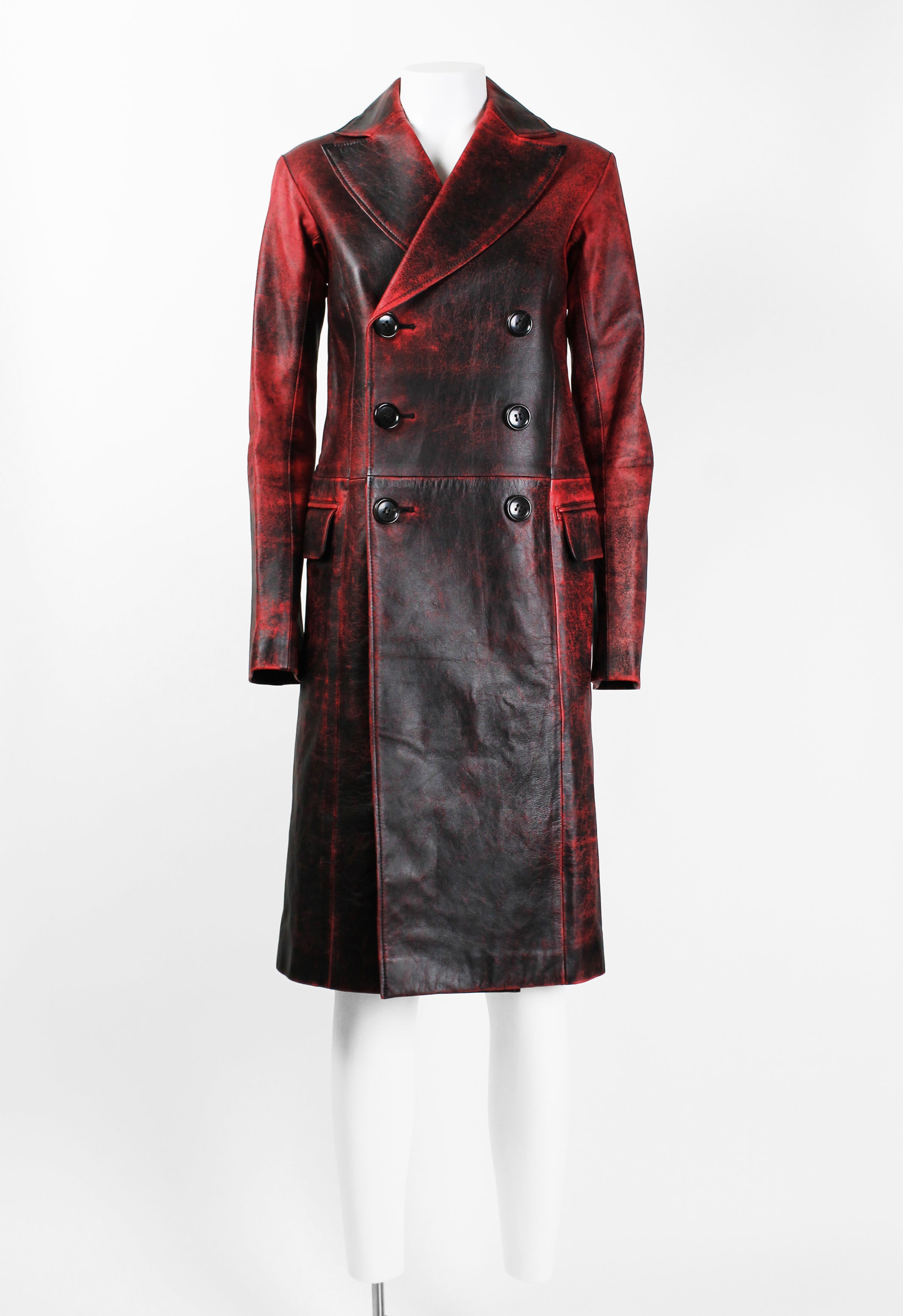 JUNYA WATANABE FW 1996 CRACKED LEATHER COAT