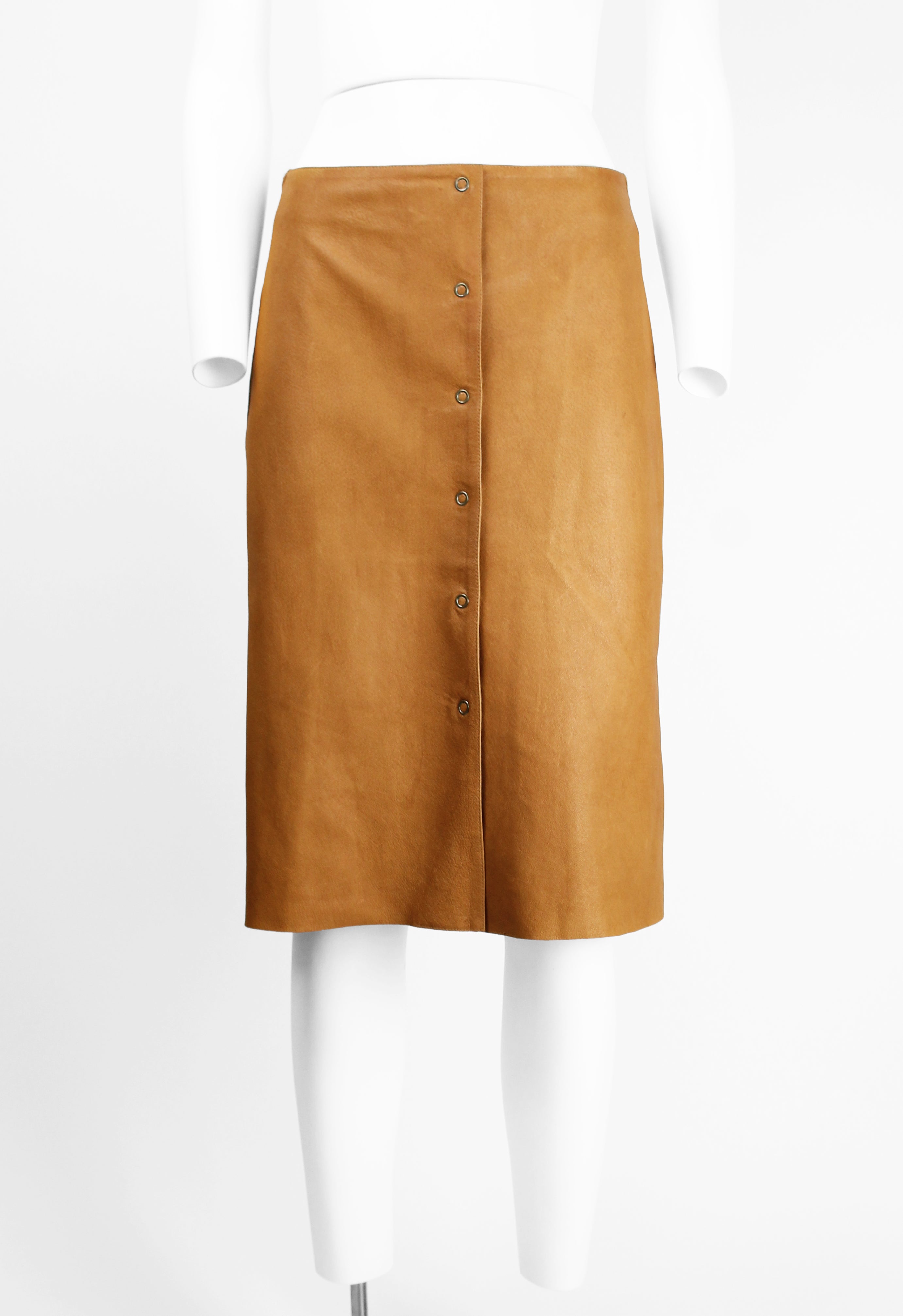 MIU MIU WESTERN LEATHER WRAP SKIRT