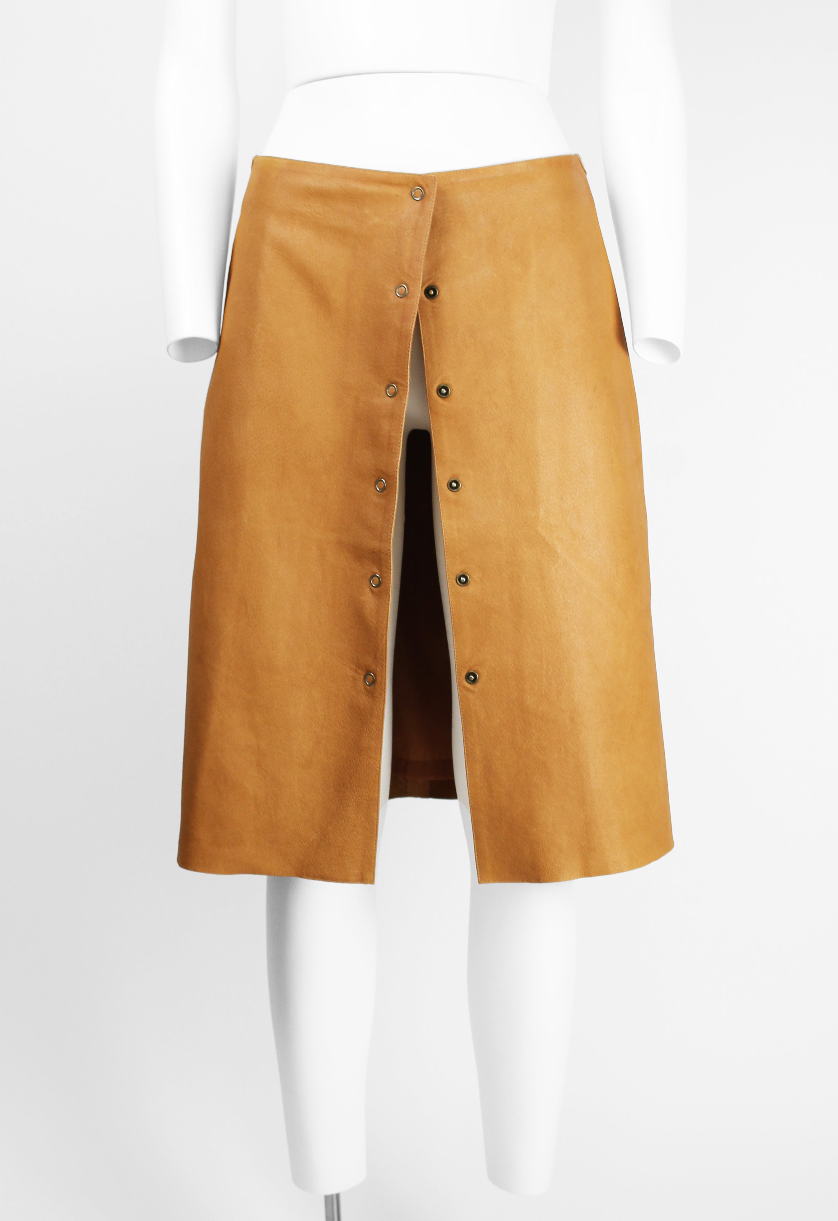 MIU MIU WESTERN LEATHER WRAP SKIRT