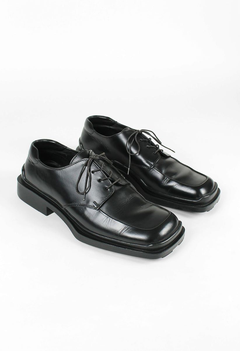 Square Toe Cheap Prada Shoes Prada Brushed Square-Toe Derby Shoes