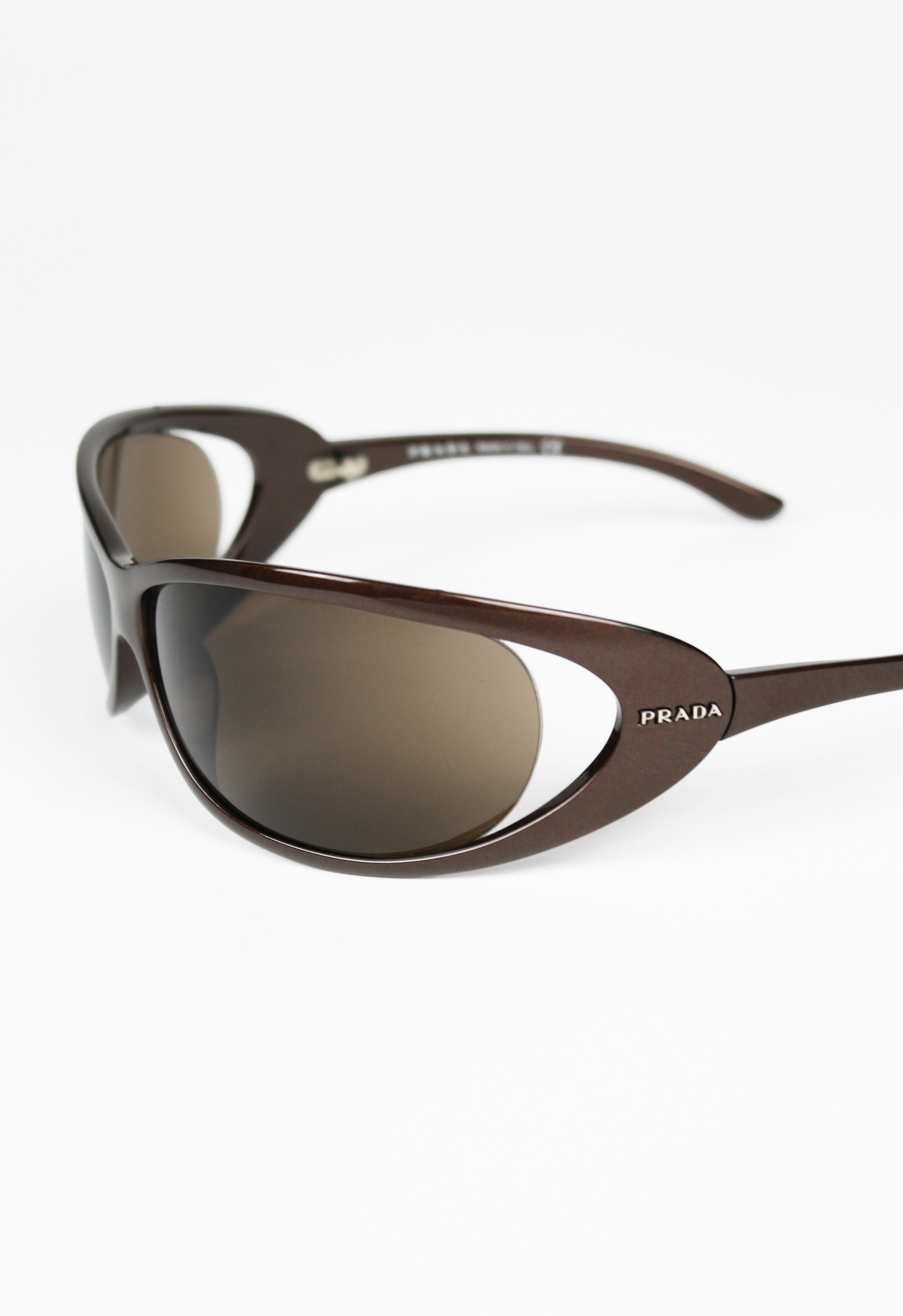 PRADA FW 2004 METALLIC EXTREME WRAPAROUND SUNGLASSES