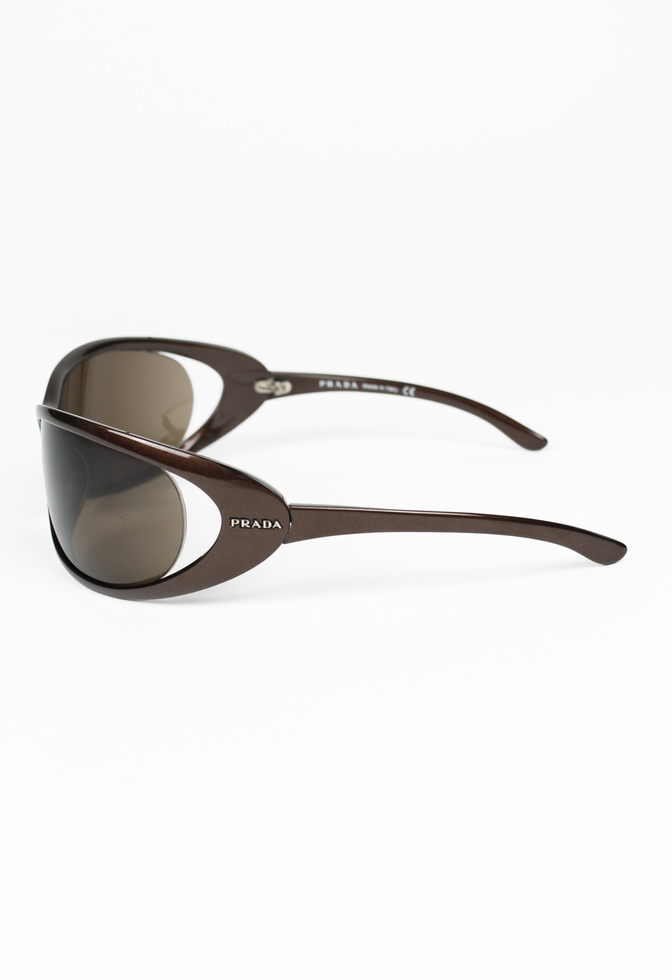 PRADA FW 2004 METALLIC EXTREME WRAPAROUND SUNGLASSES