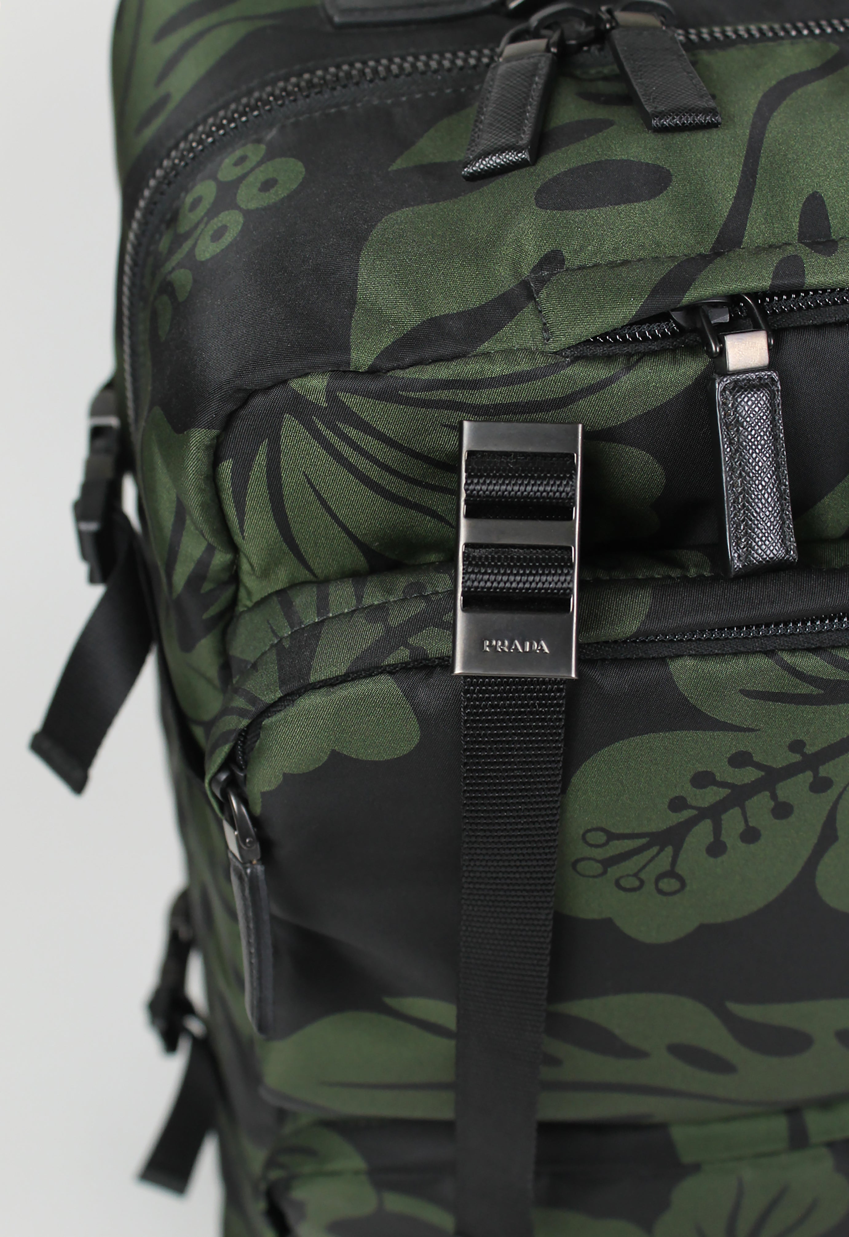 PRADA TESSUTO NYLON HIBISCUS SUITCASE