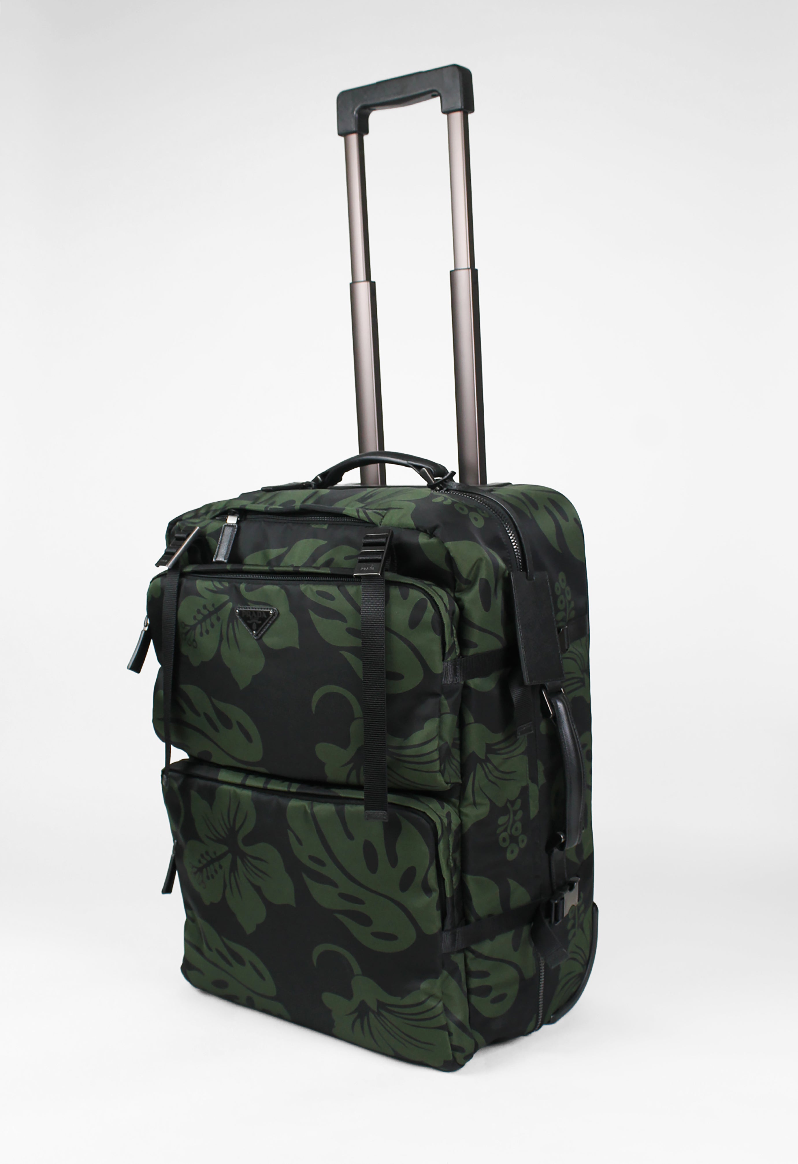 PRADA TESSUTO NYLON HIBISCUS SUITCASE