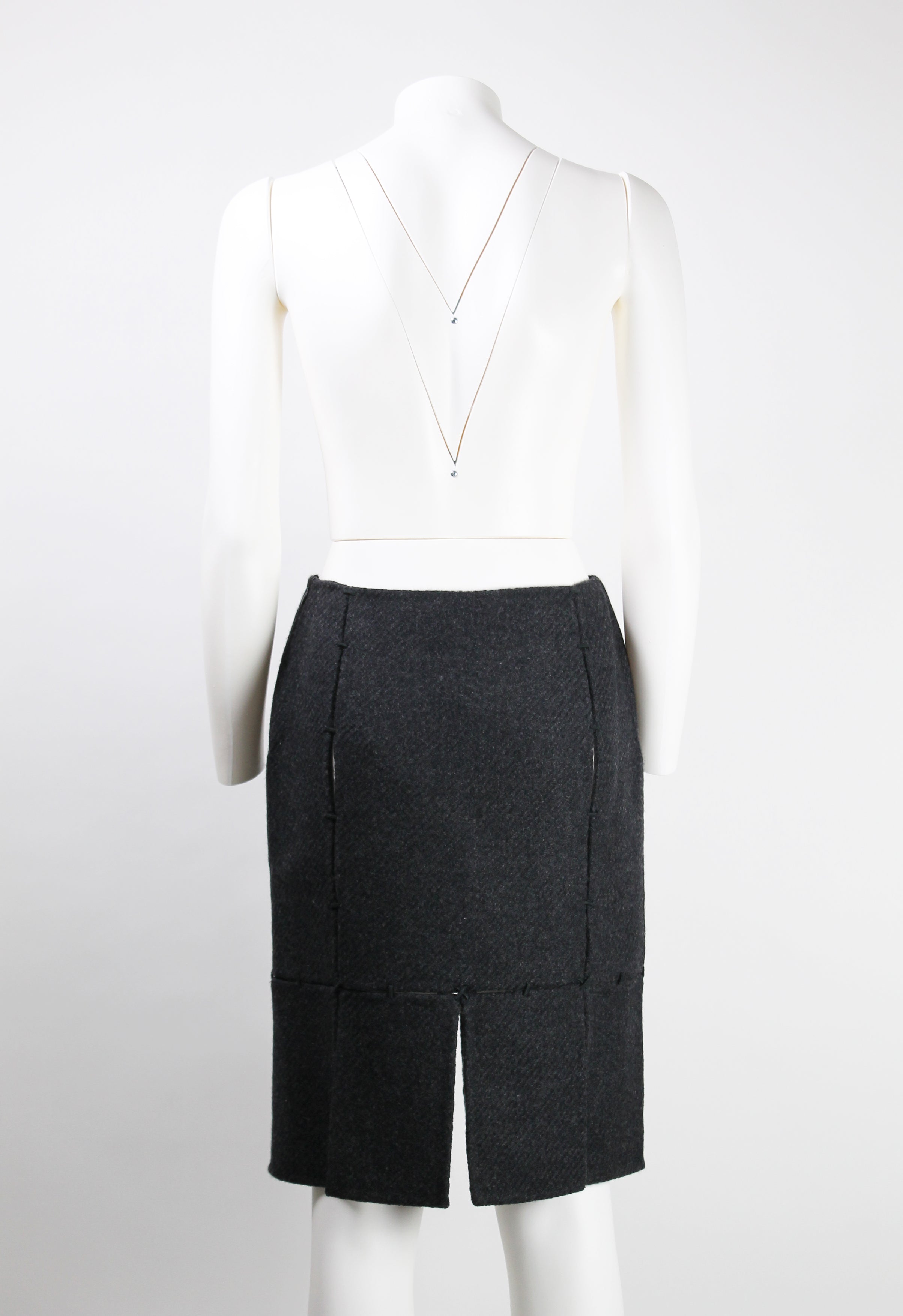 PRADA FW 1998 SUSPENDED WOOL PANEL TWO PIECE