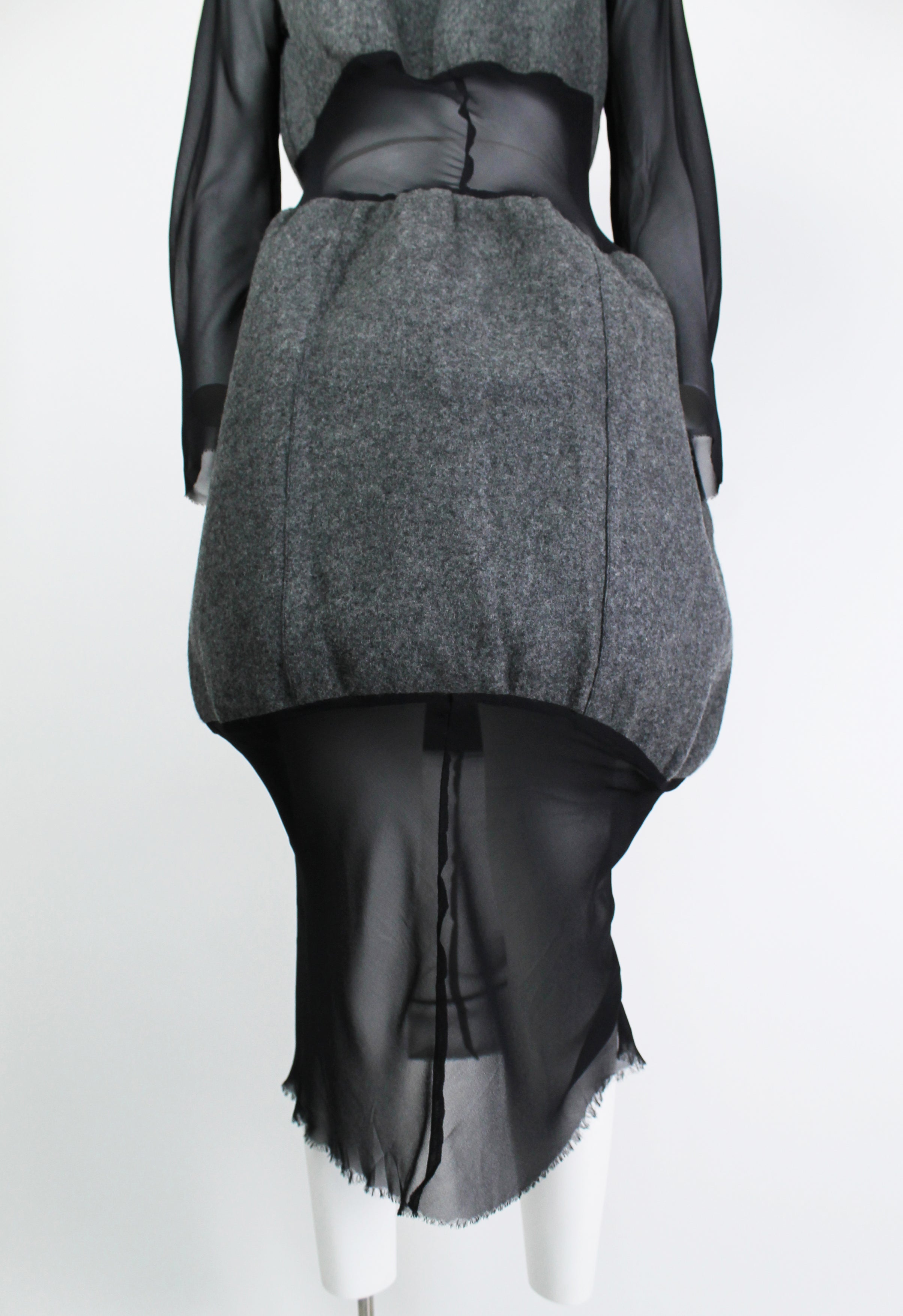 COMME DES GARCONS FW 1993 SHEER DRESS WITH WOOL PANELS