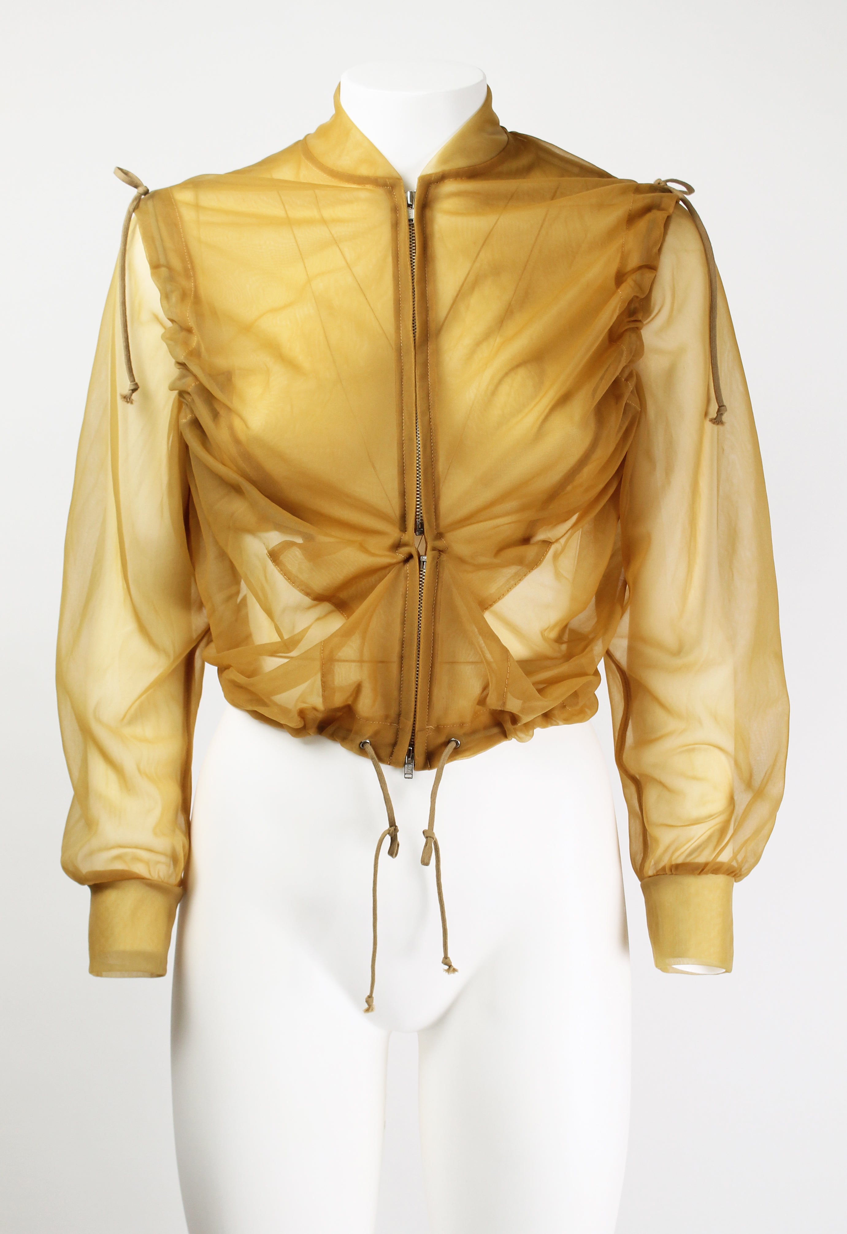 COMME DES GARCONS FW 1990 SHEER RUCHED BOMBER JACKET