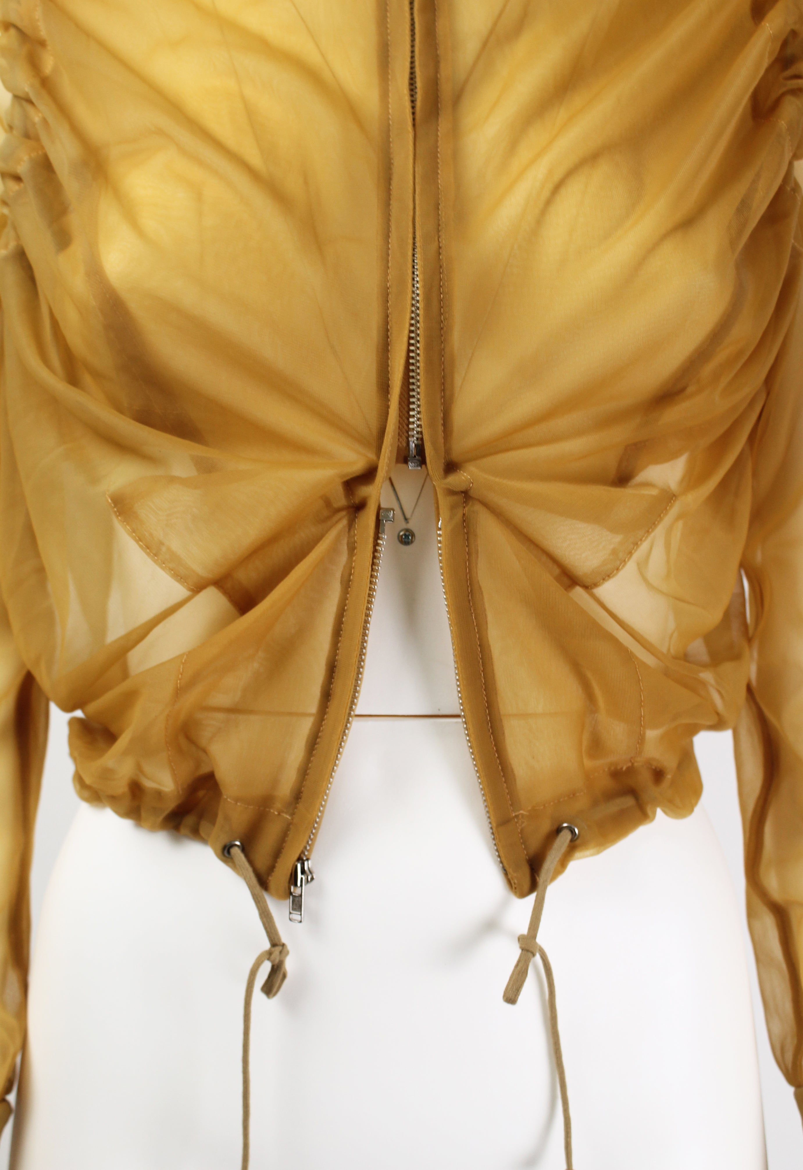 COMME DES GARCONS FW 1990 SHEER RUCHED BOMBER JACKET