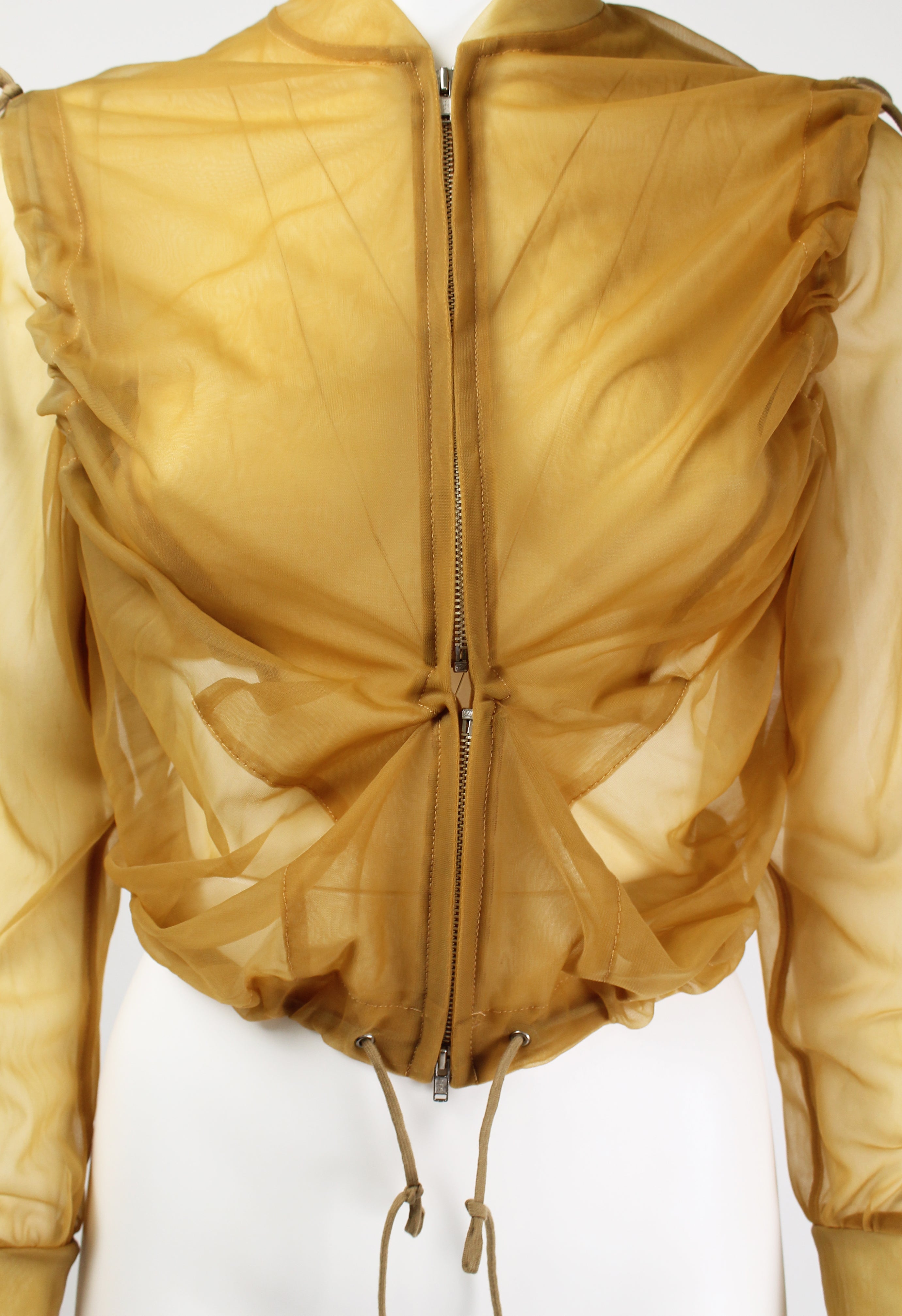 COMME DES GARCONS FW 1990 SHEER RUCHED BOMBER JACKET