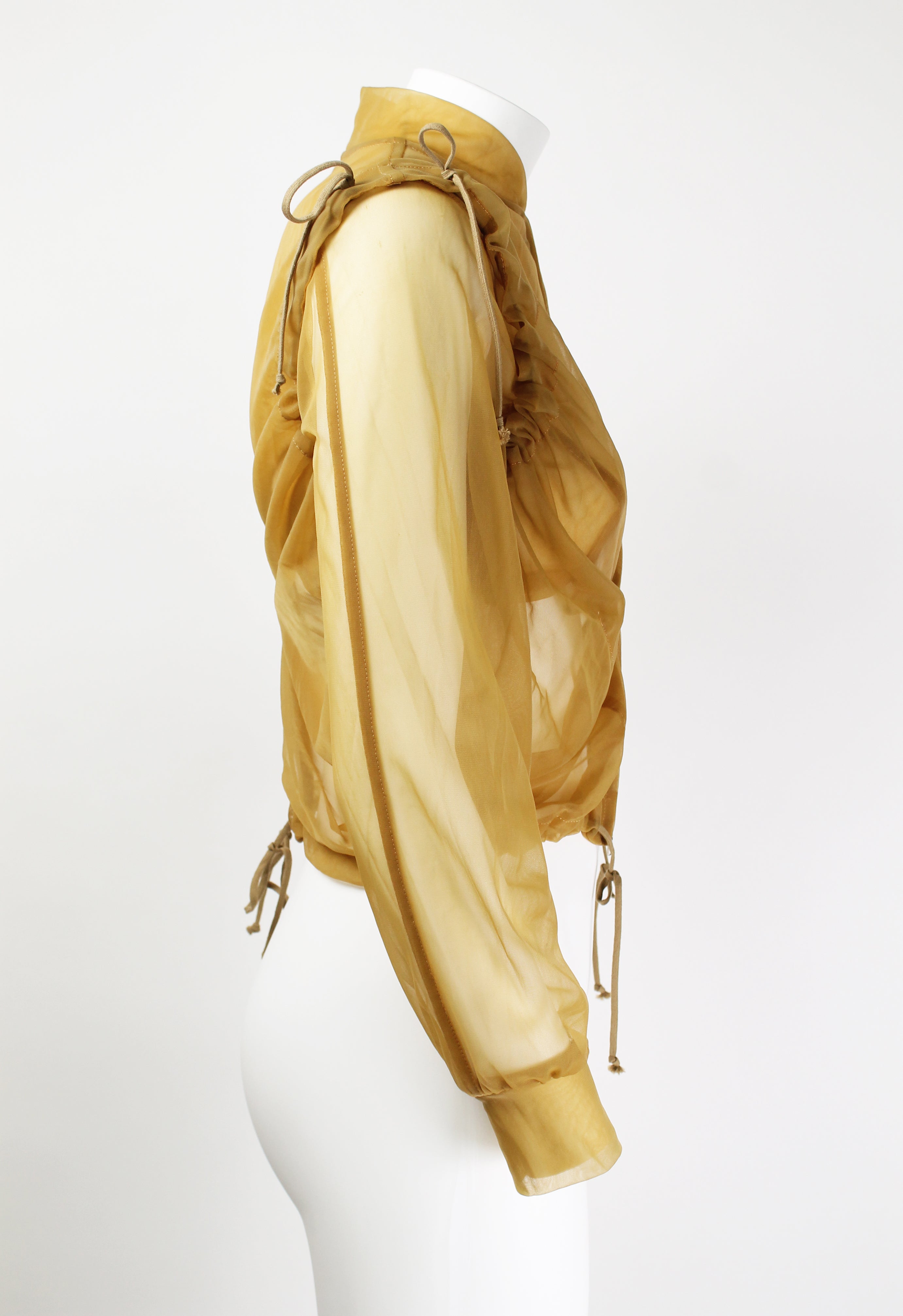 COMME DES GARCONS FW 1990 SHEER RUCHED BOMBER JACKET