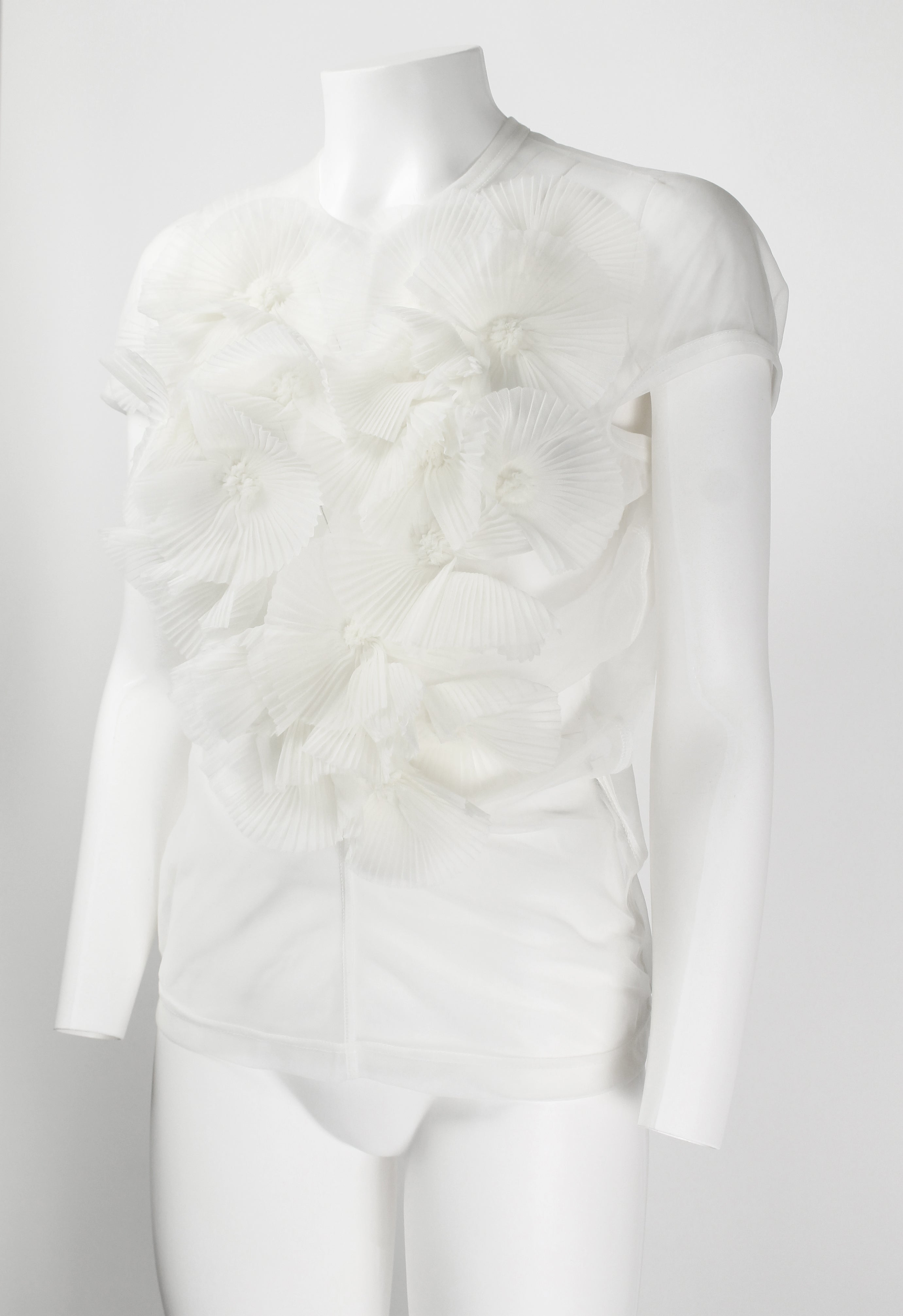 COMME DES GARCONS FW 1990 SHEER FLOWER APPLIQUE TOP