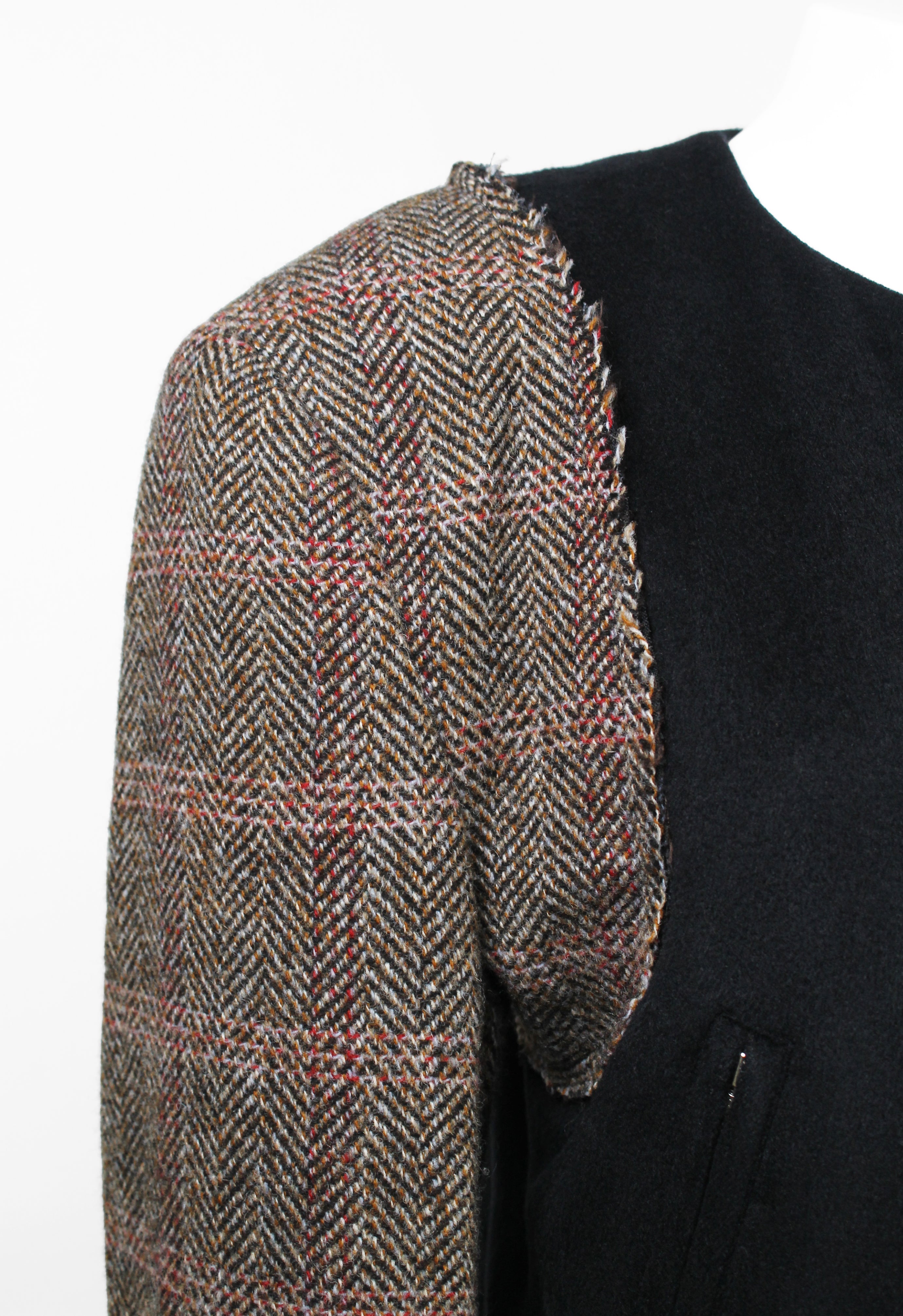 COMME DES GARCONS FW 1993 RECONSTRUCTED SILK AND WOOL CROPPED JACKET