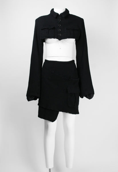 COMME DES GARCONS FW 1994 CROPPED WOOL JACKET AND SKIRT SET