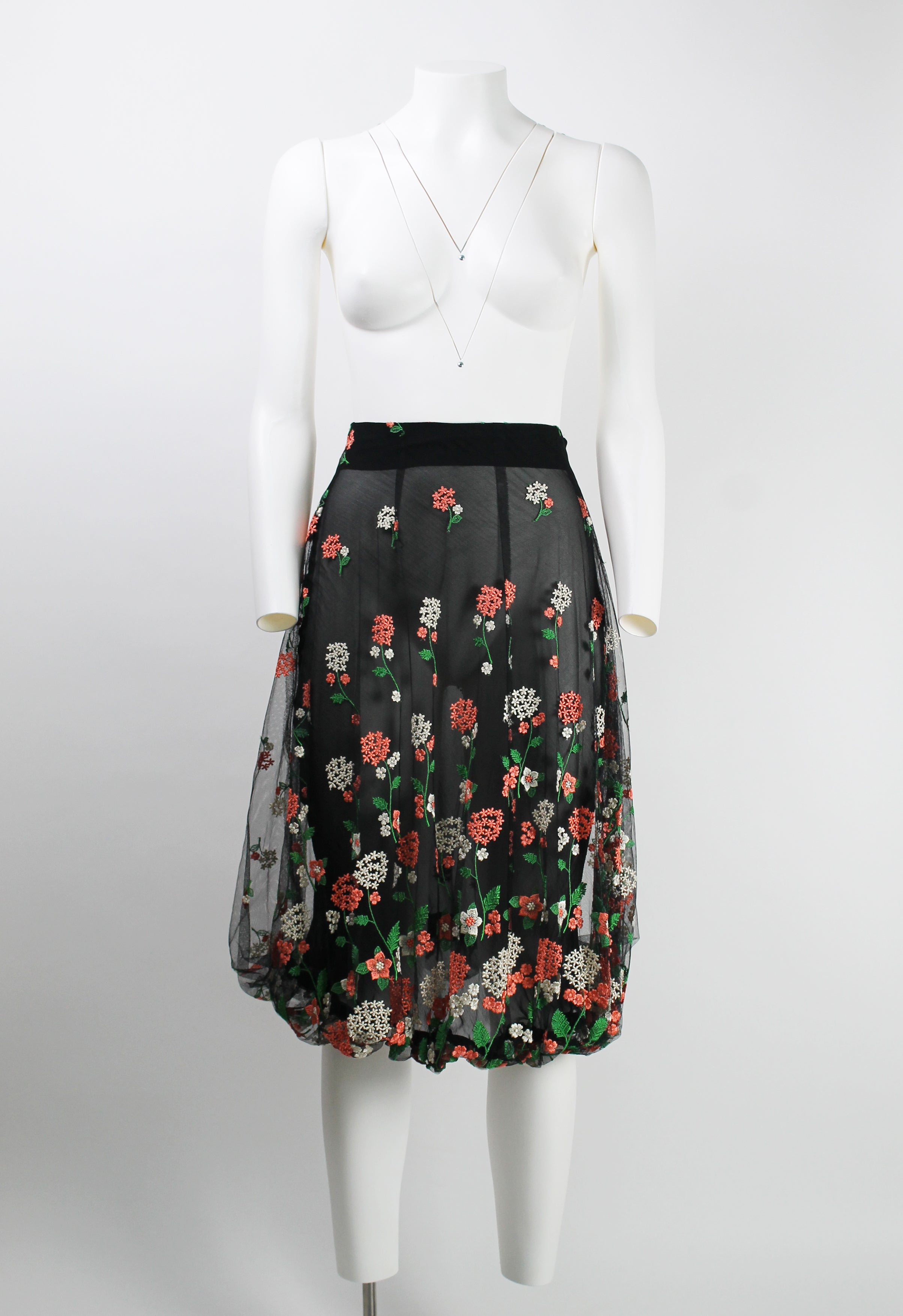COMME DES GARCONS FW 1995 FLORAL EMBROIDERED TULLE SKIRT