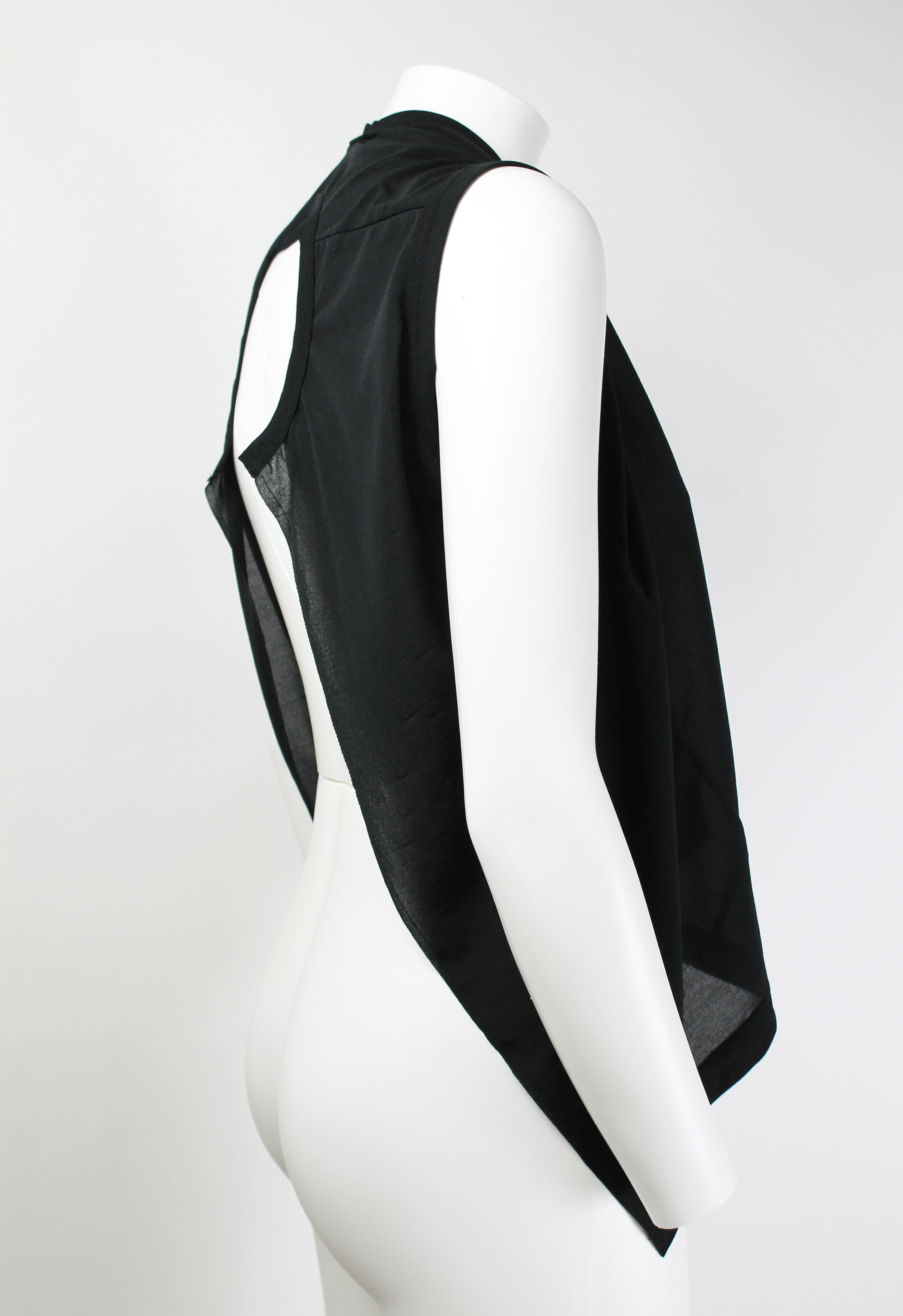 COMME DES GARCONS SS 2007 CUBISM SHEER OPEN BACK TOP
