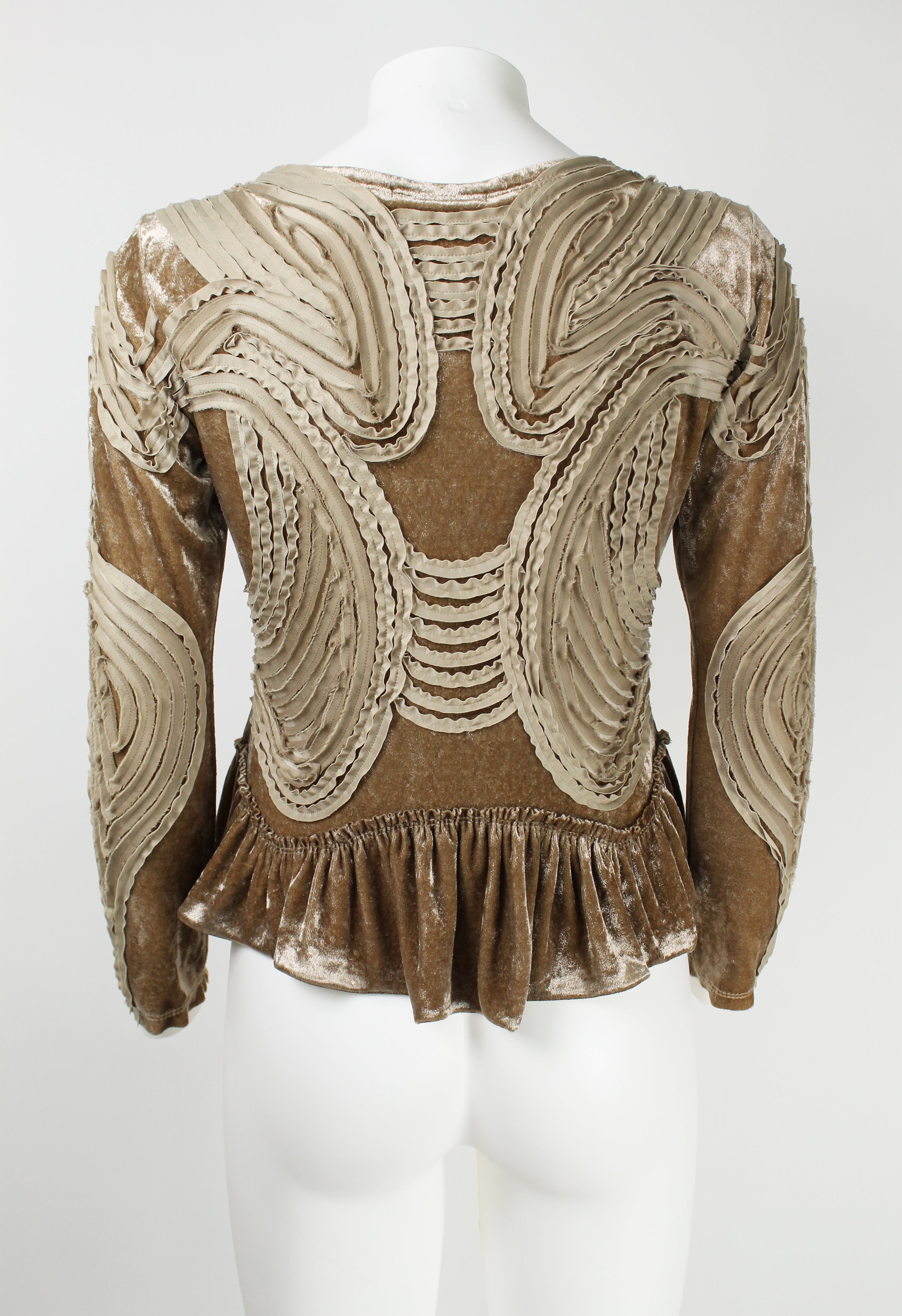 ISSEY MIYAKE SS 2006 FRILLED VELOUR TOP