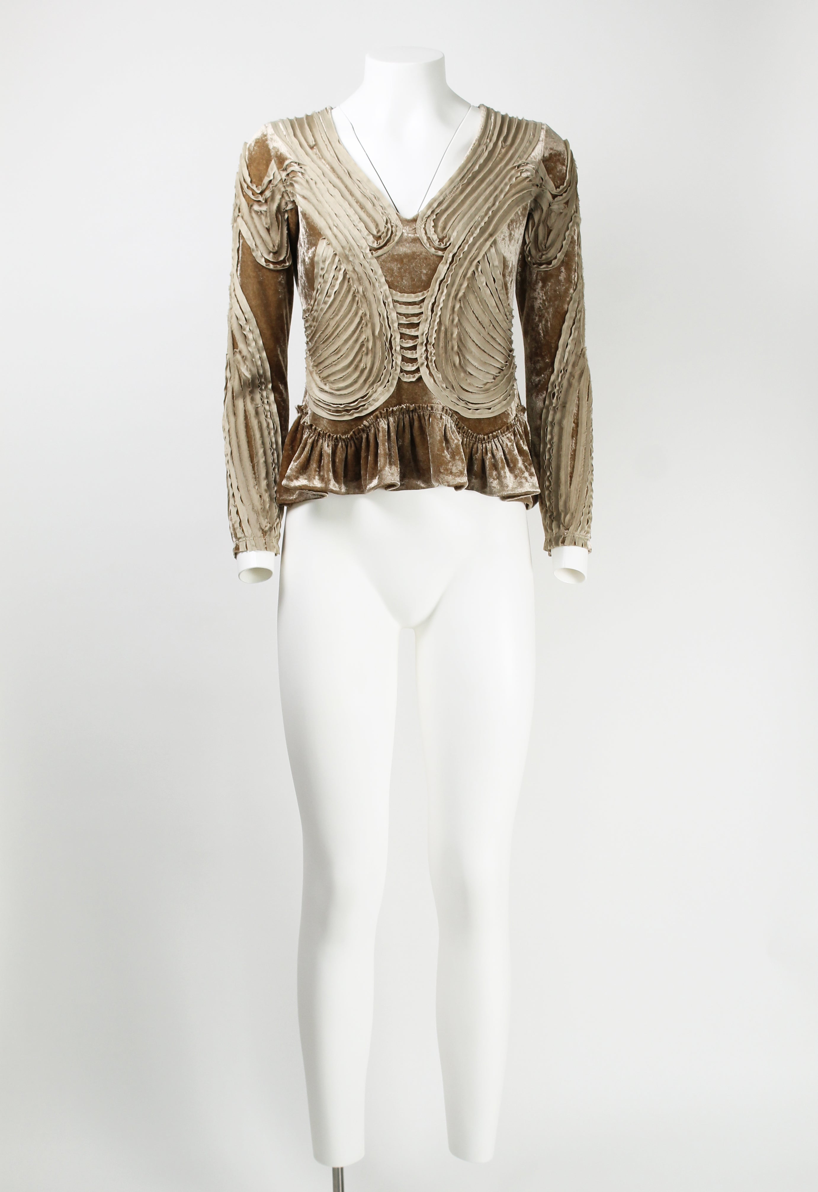 ISSEY MIYAKE SS 2006 FRILLED VELOUR TOP