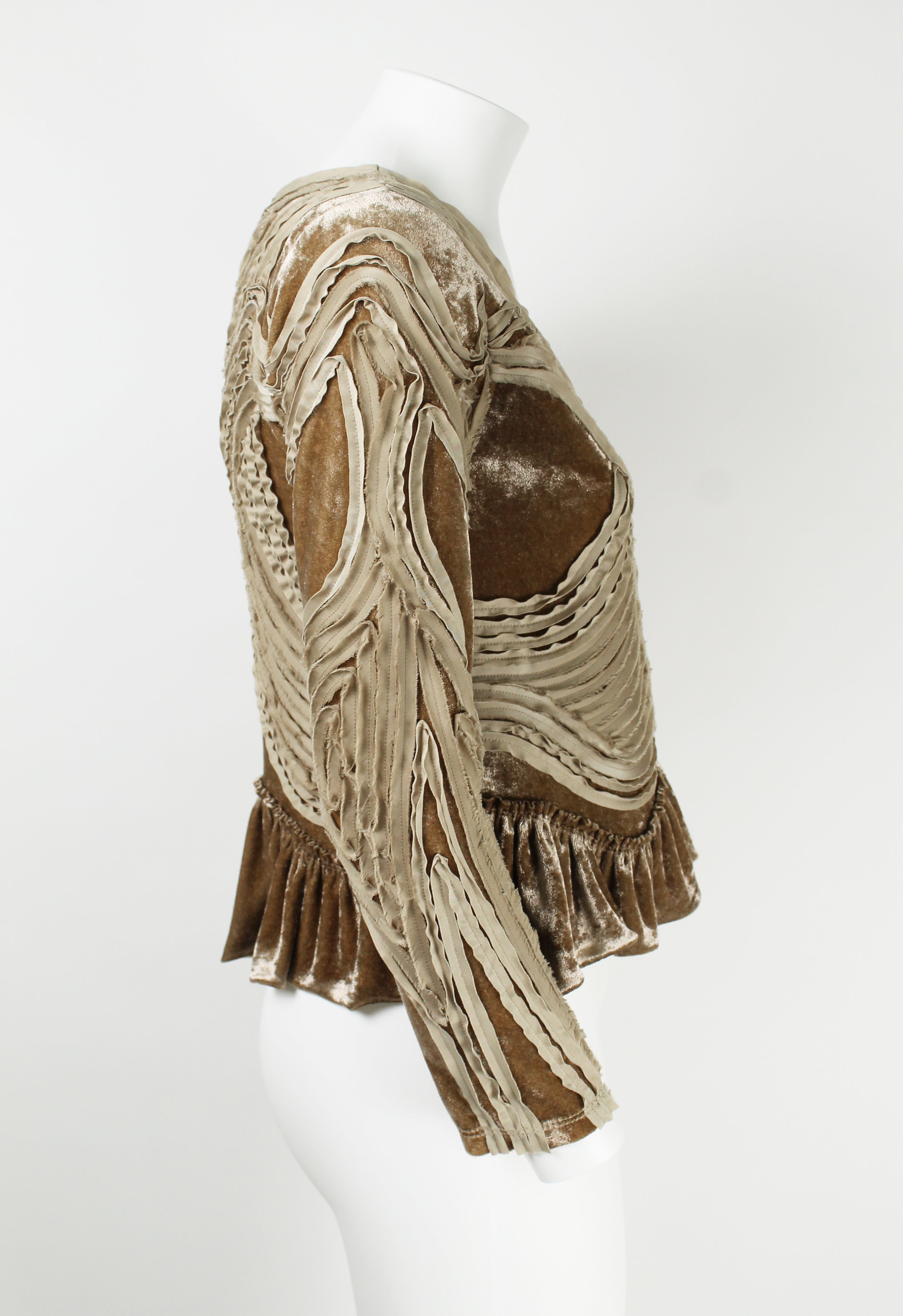 ISSEY MIYAKE SS 2006 FRILLED VELOUR TOP