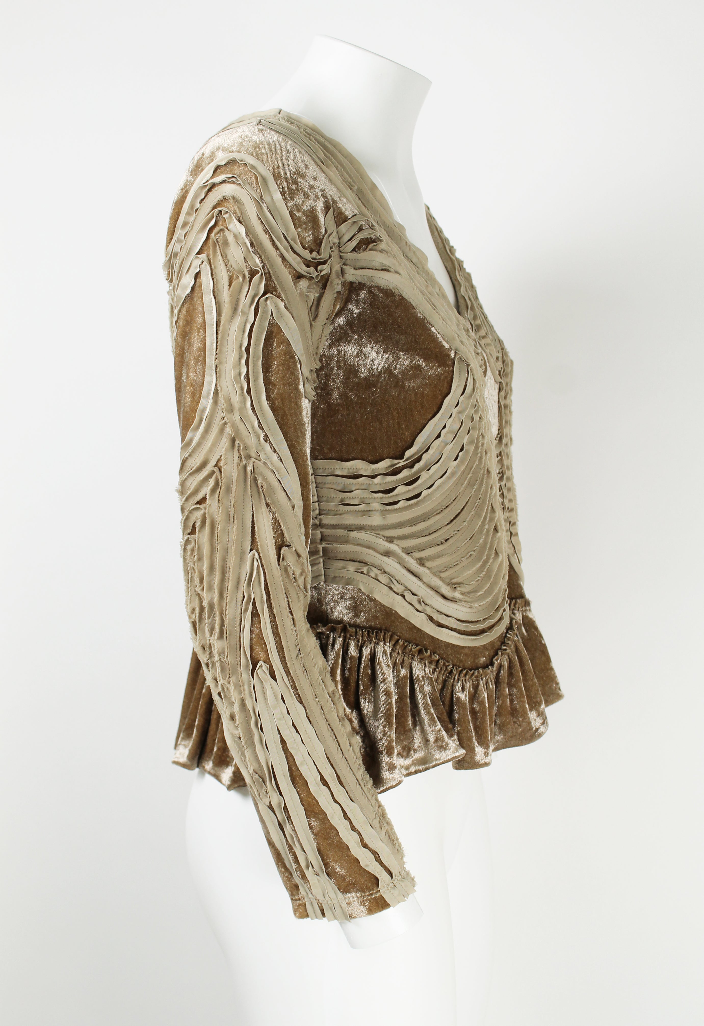 ISSEY MIYAKE SS 2006 FRILLED VELOUR TOP